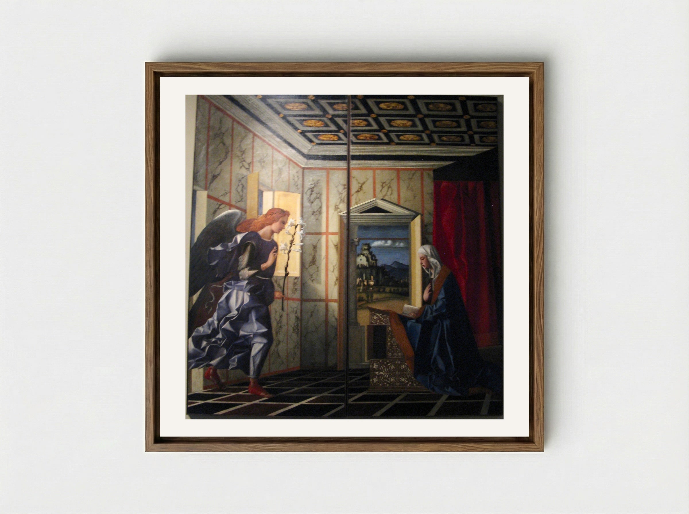 The Annunciation - Giovanni Bellini - Framed Canvas Wood