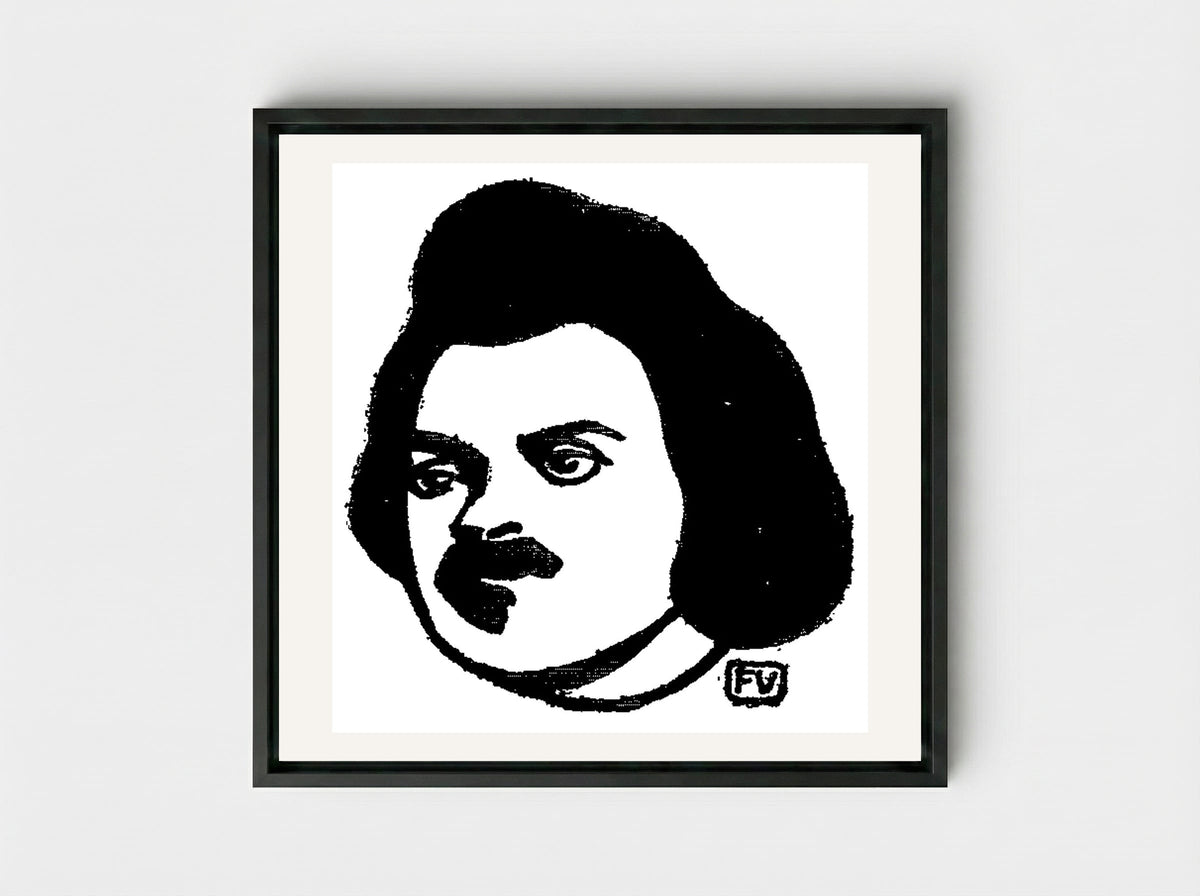 Honoré de Balzac - Félix Vallotton - Framed Canvas Black
