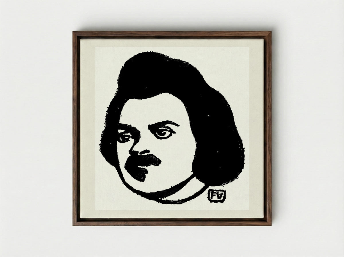 Honoré de Balzac - Félix Vallotton - Framed Canvas Dark Wood