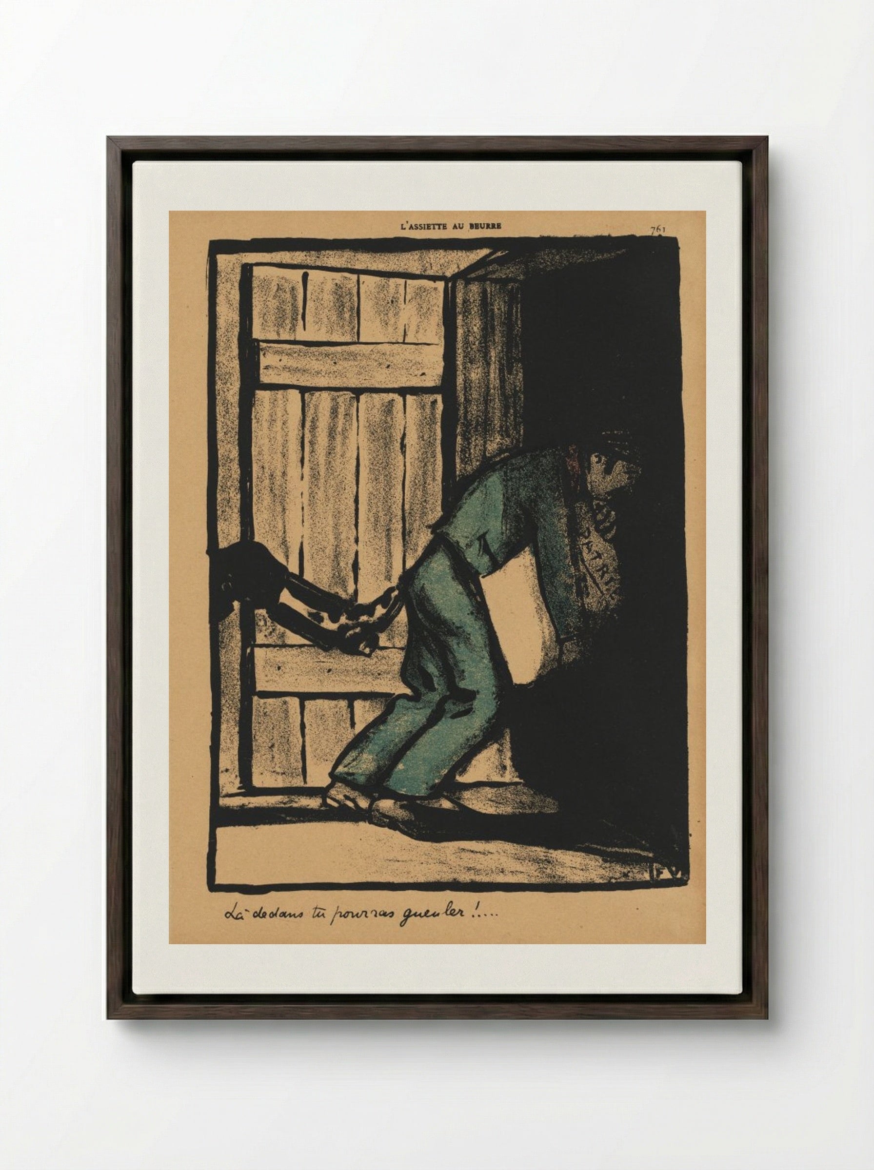 You can bawl... - Félix Vallotton - Framed Canvas Dark Wood