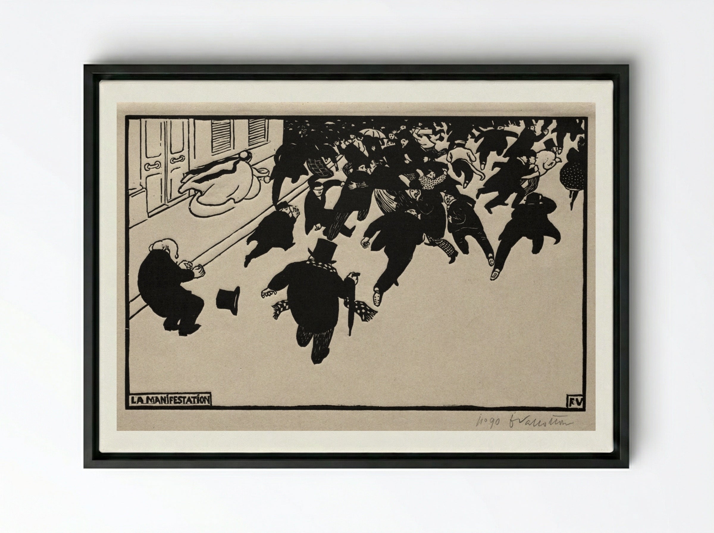 The Protest - Félix Vallotton - Framed Canvas Black