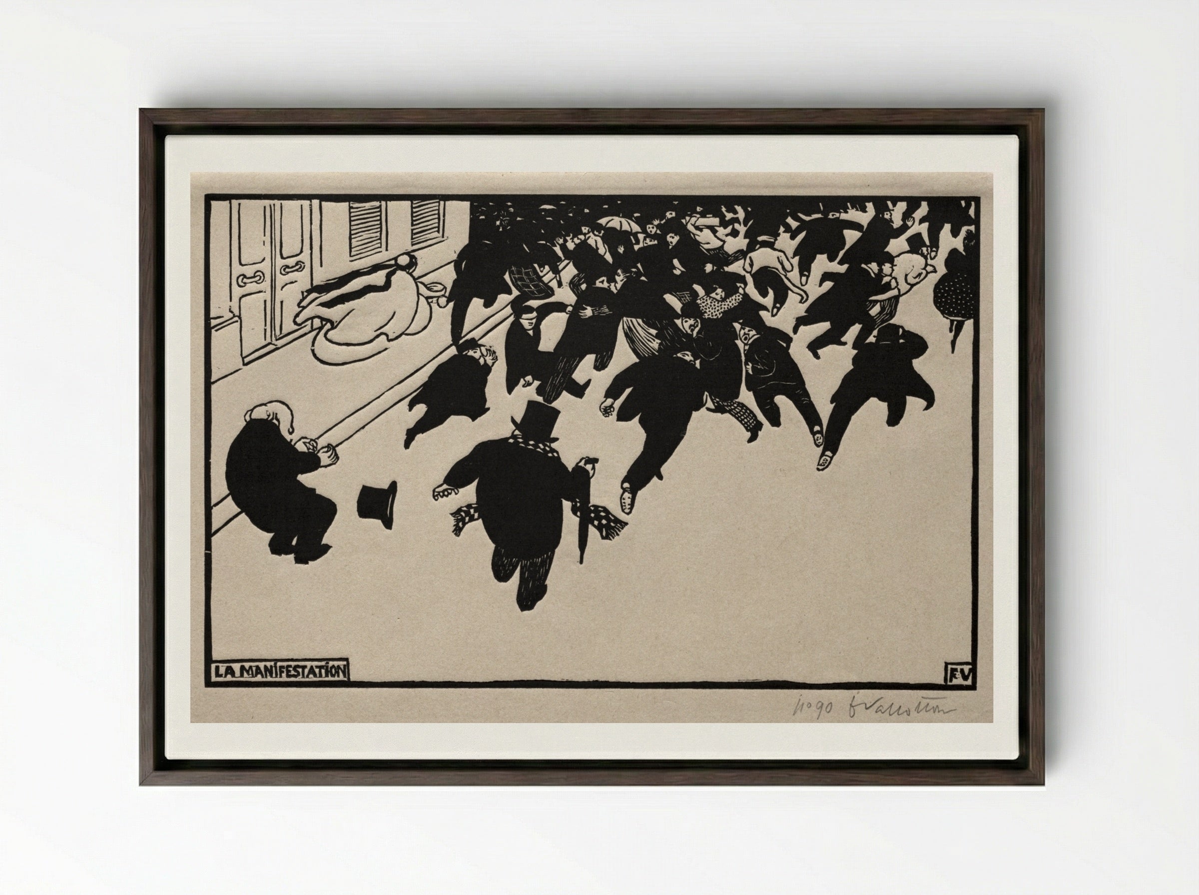 The Protest - Félix Vallotton - Framed Canvas Dark Wood