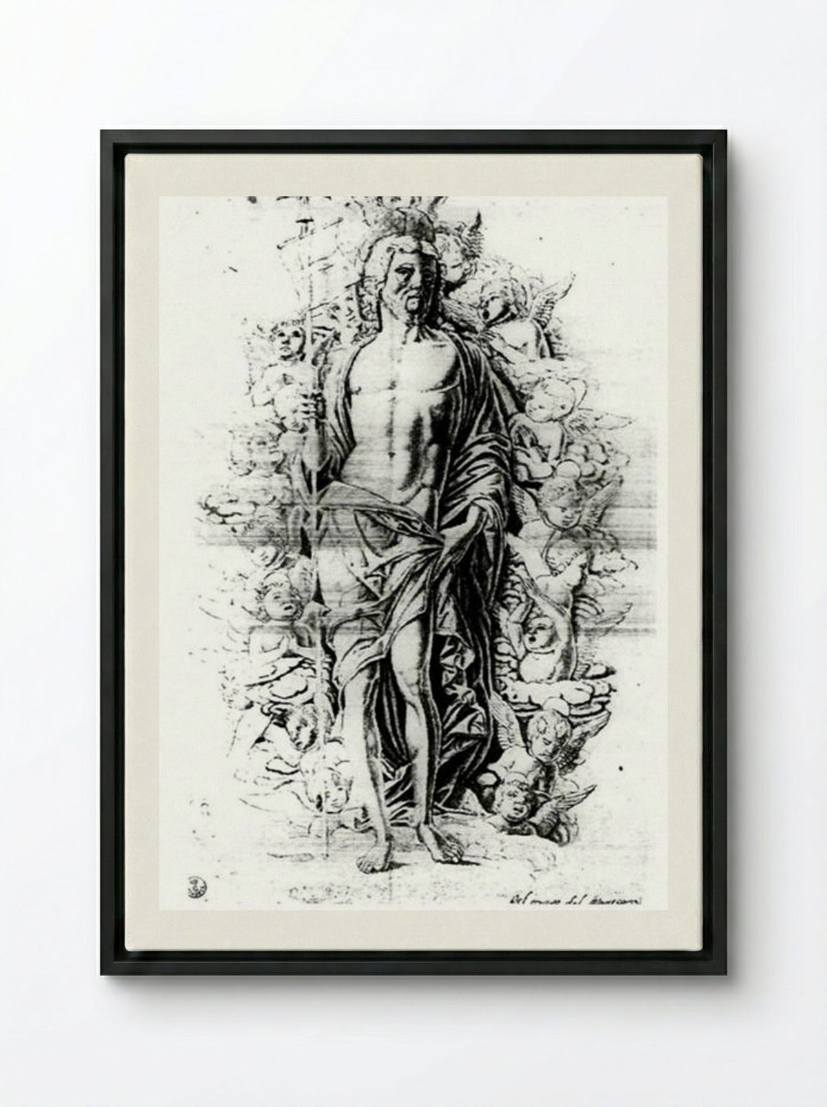 Christ in Limbo - Andrea Mantegna - Framed Canvas Black