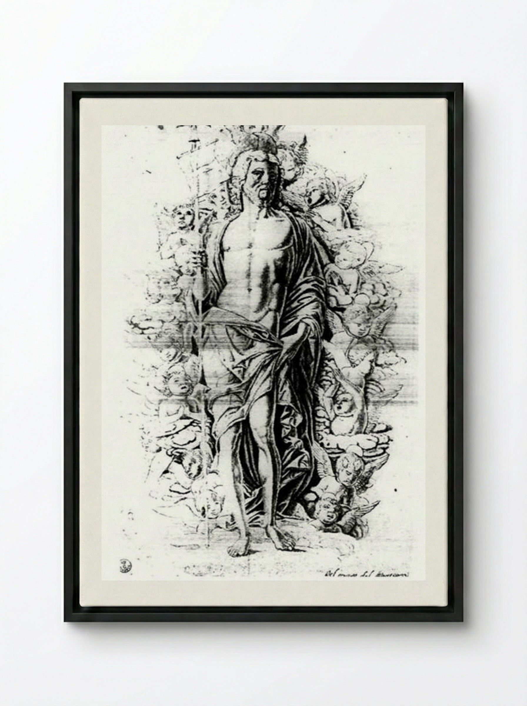 Christ in Limbo - Andrea Mantegna - Framed Canvas Black