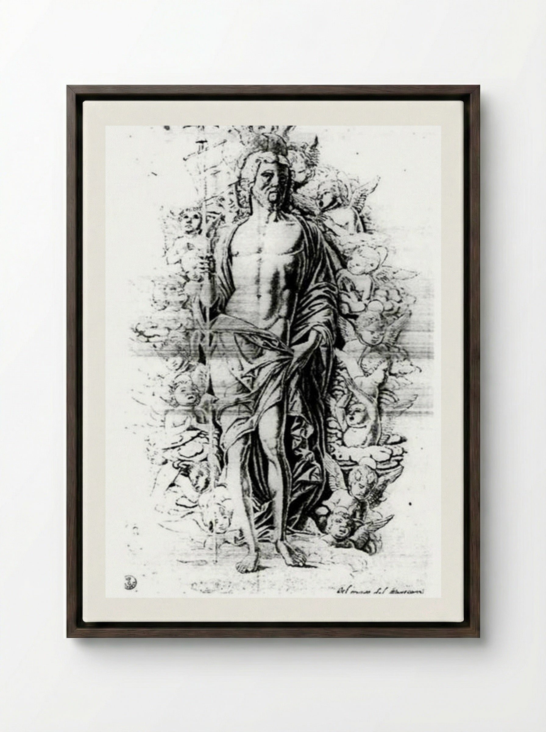Christ in Limbo - Andrea Mantegna - Framed Canvas Dark Wood