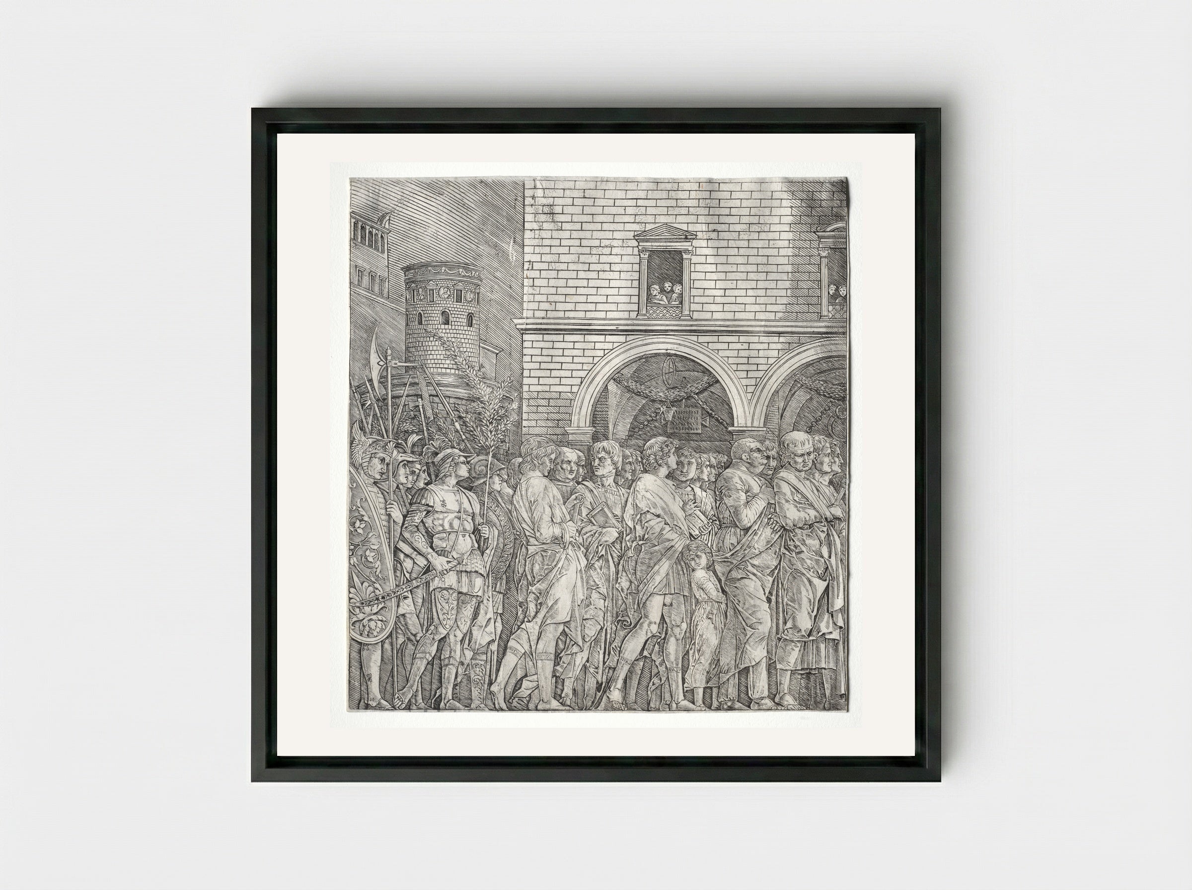 Triumph of Caesar: The Senators - Andrea Mantegna - Framed Canvas Black