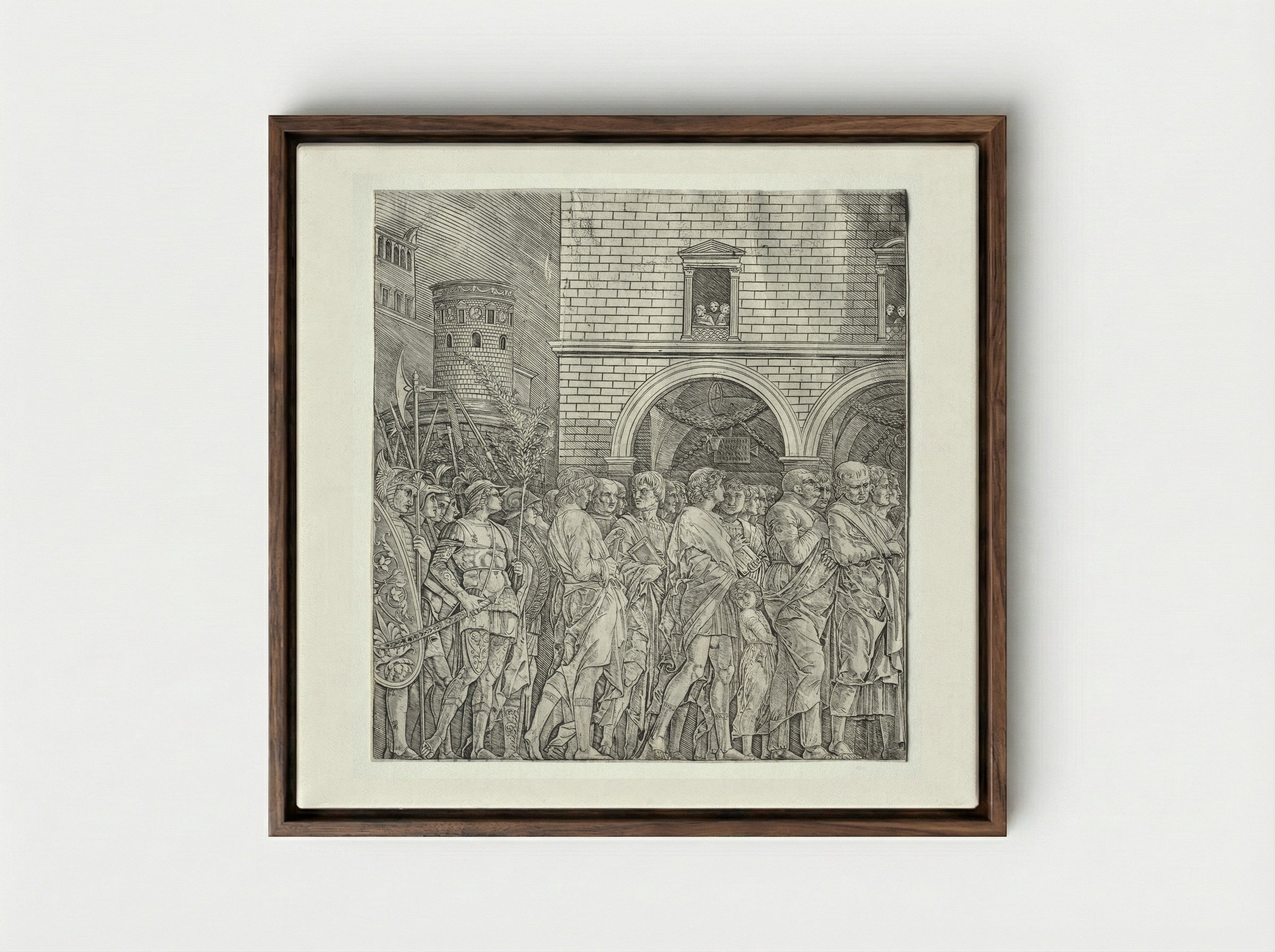 Triumph of Caesar: The Senators - Andrea Mantegna - Framed Canvas Dark Wood
