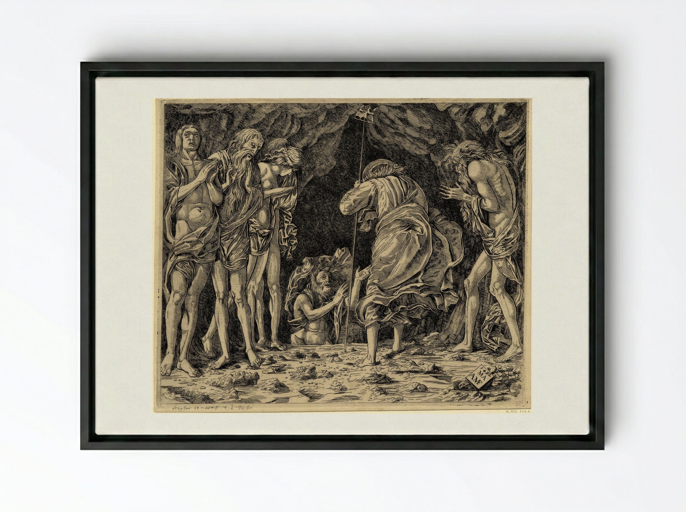 The Descent to Hell - Andrea Mantegna - Framed Canvas Black