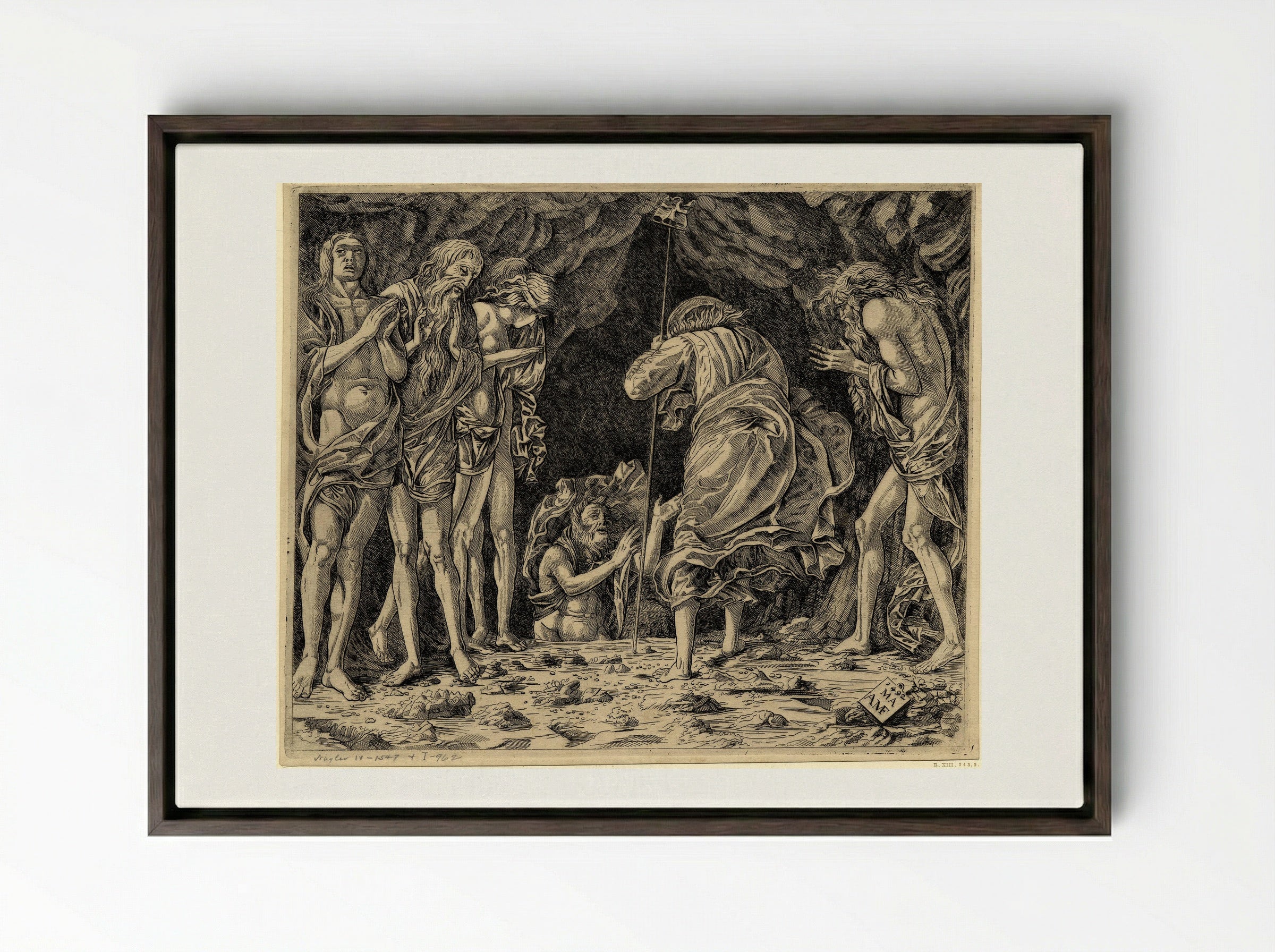 The Descent to Hell - Andrea Mantegna - Framed Canvas Dark Wood
