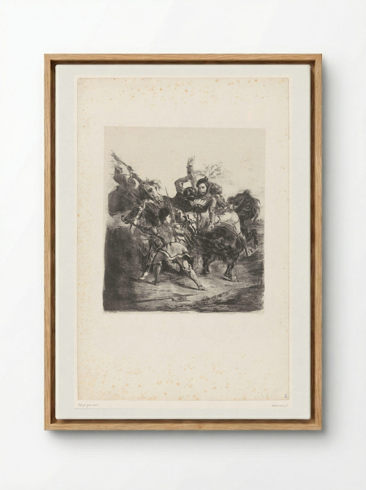 Weislingen Captured by the Men of Götz - Eugène Delacroix - Framed Canvas Wood