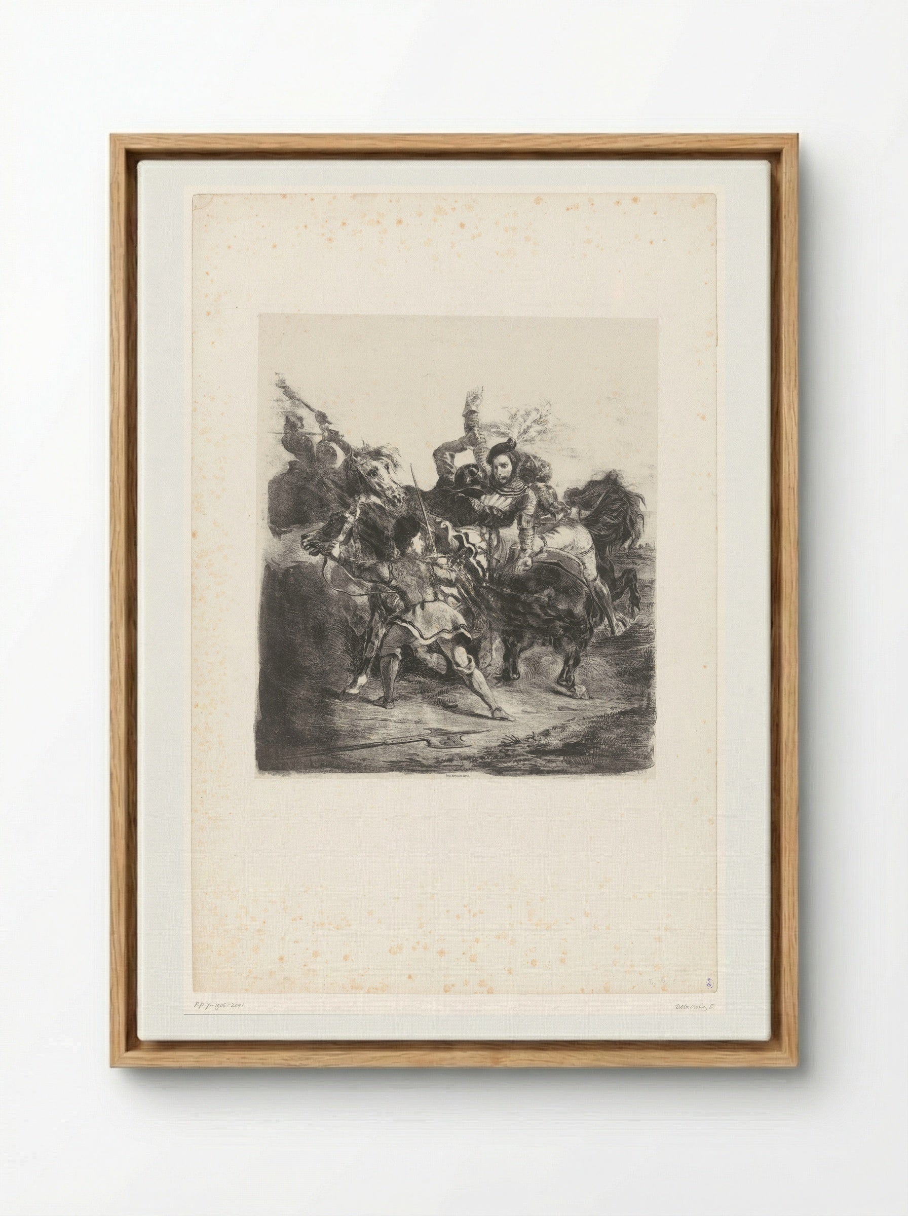 Weislingen Captured by the Men of Götz - Eugène Delacroix - Framed Canvas Wood