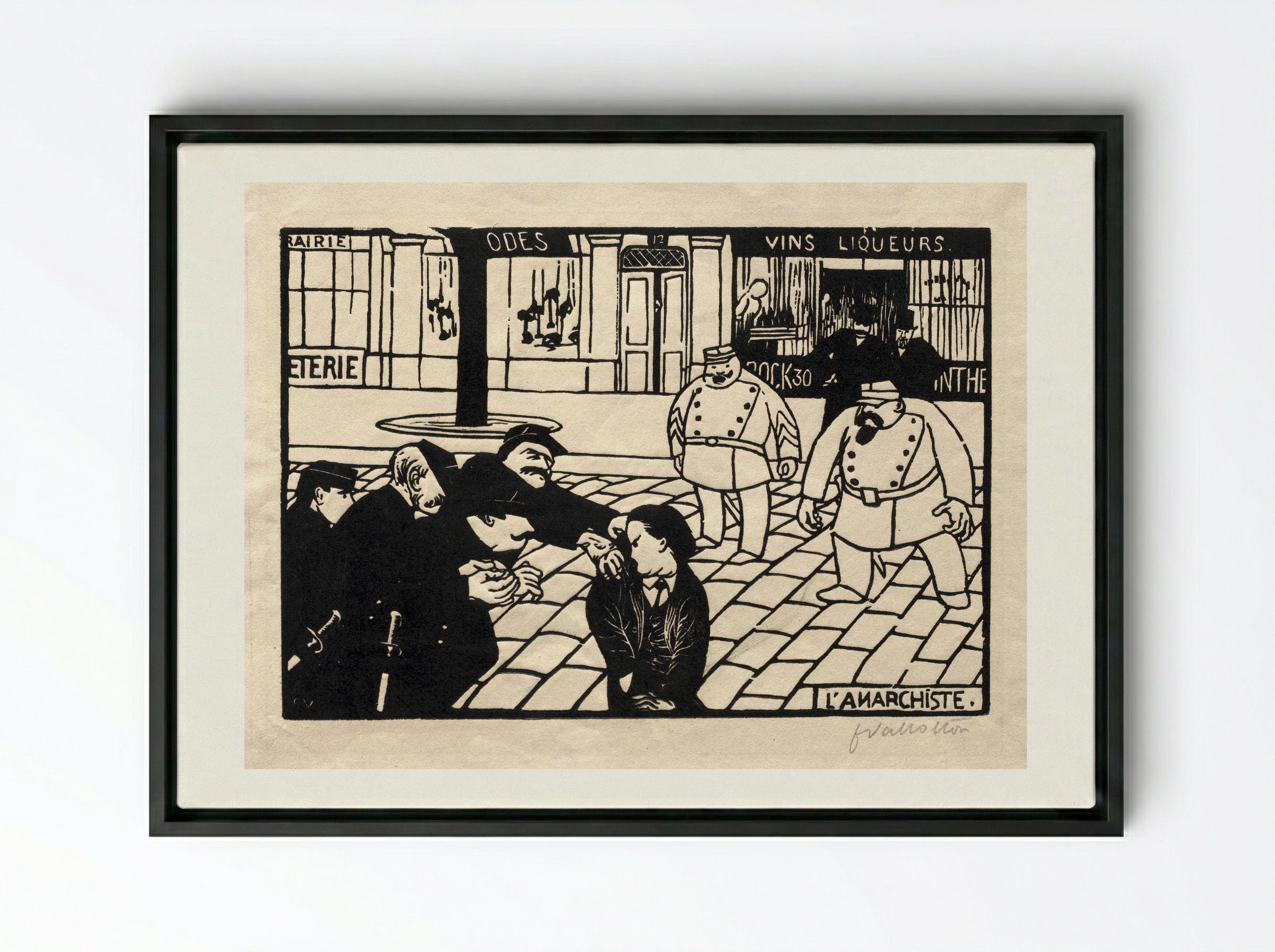 L'Anarchiste - Félix Vallotton - Framed Canvas Black