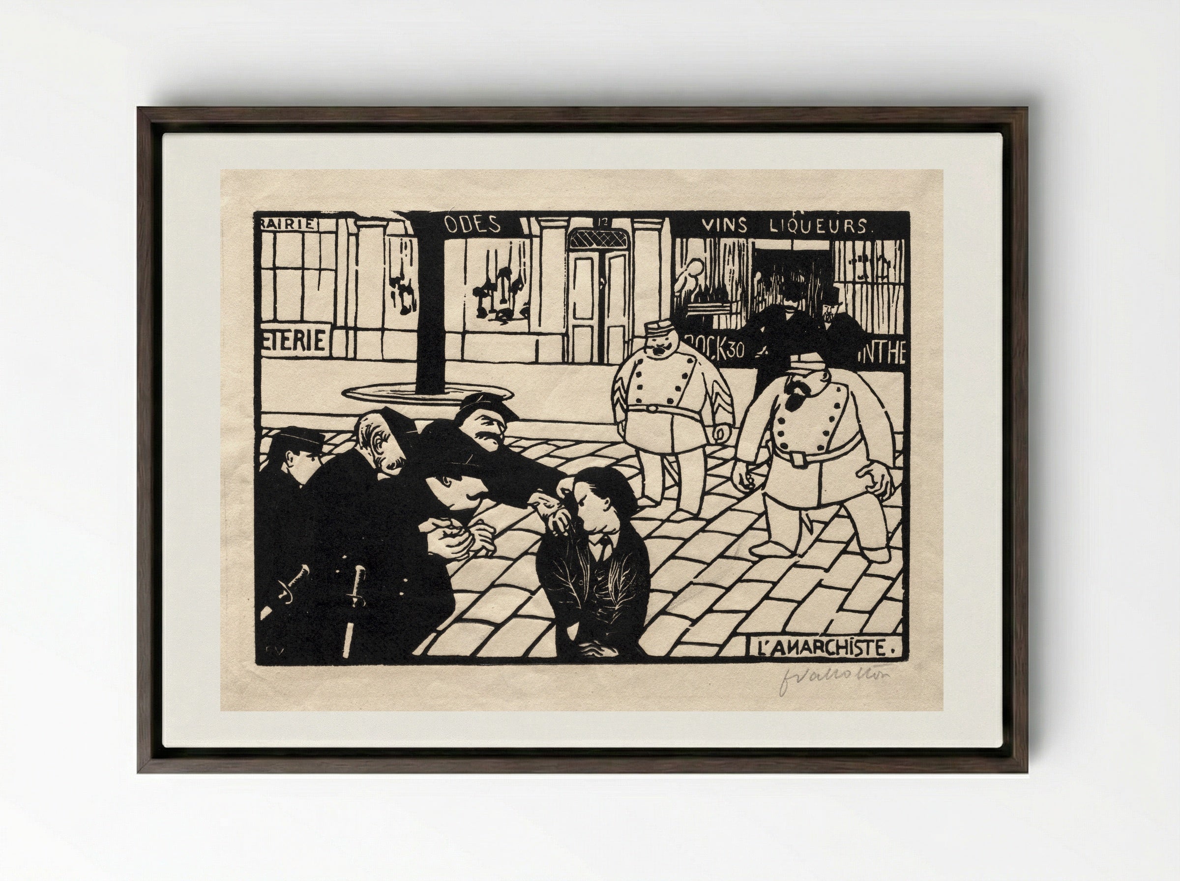 L'Anarchiste - Félix Vallotton - Framed Canvas Dark Wood