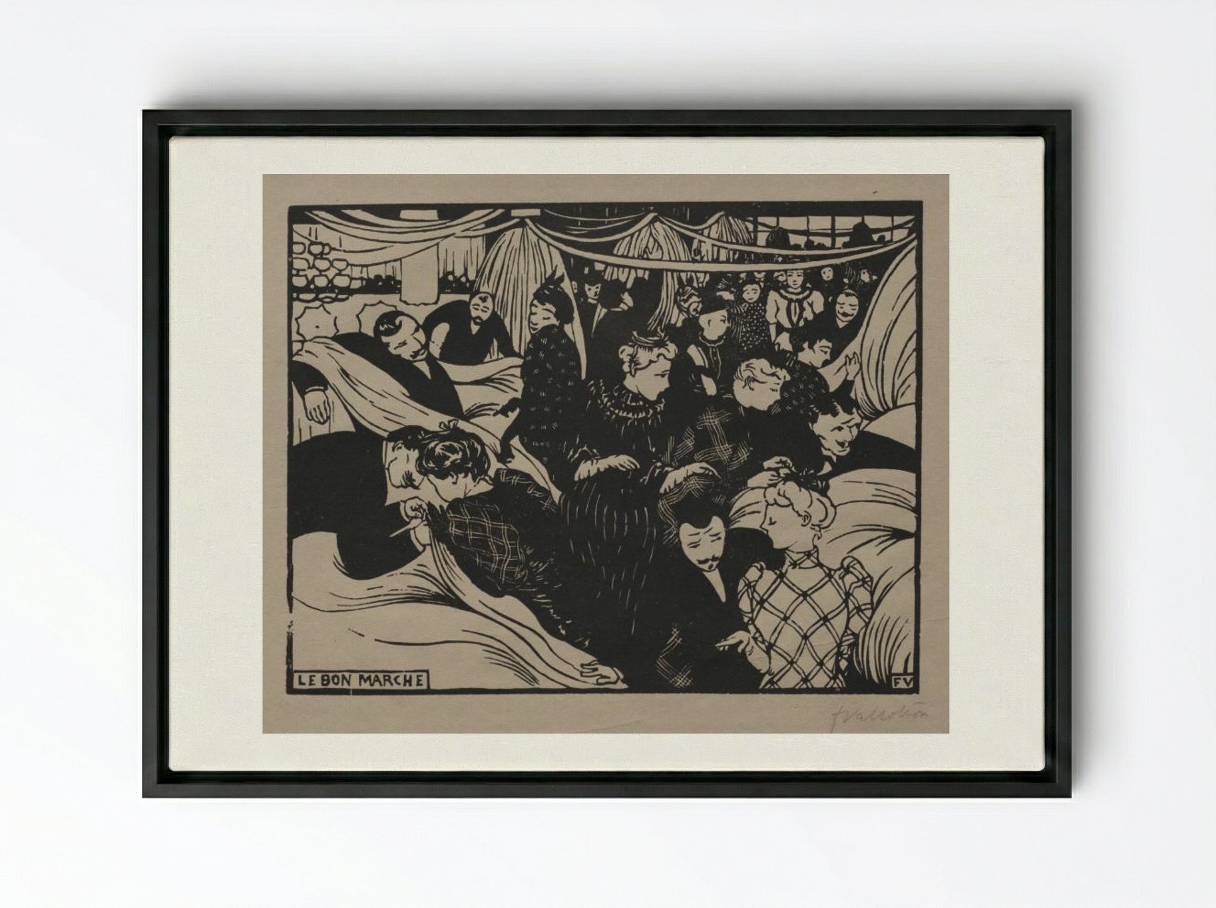 Le Bon Marché - Félix Vallotton - Framed Canvas Black