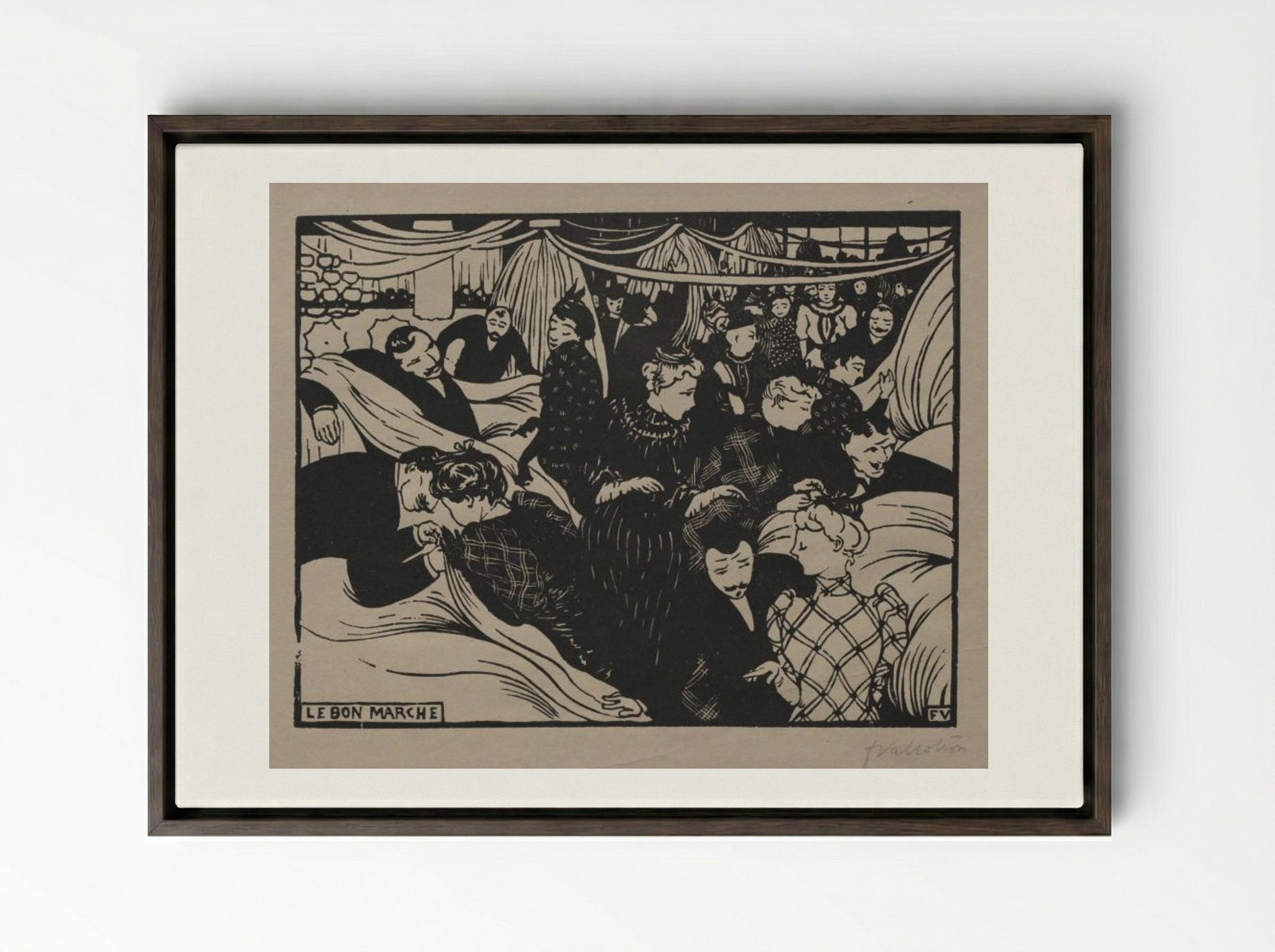 Le Bon Marché - Félix Vallotton - Framed Canvas Dark Wood