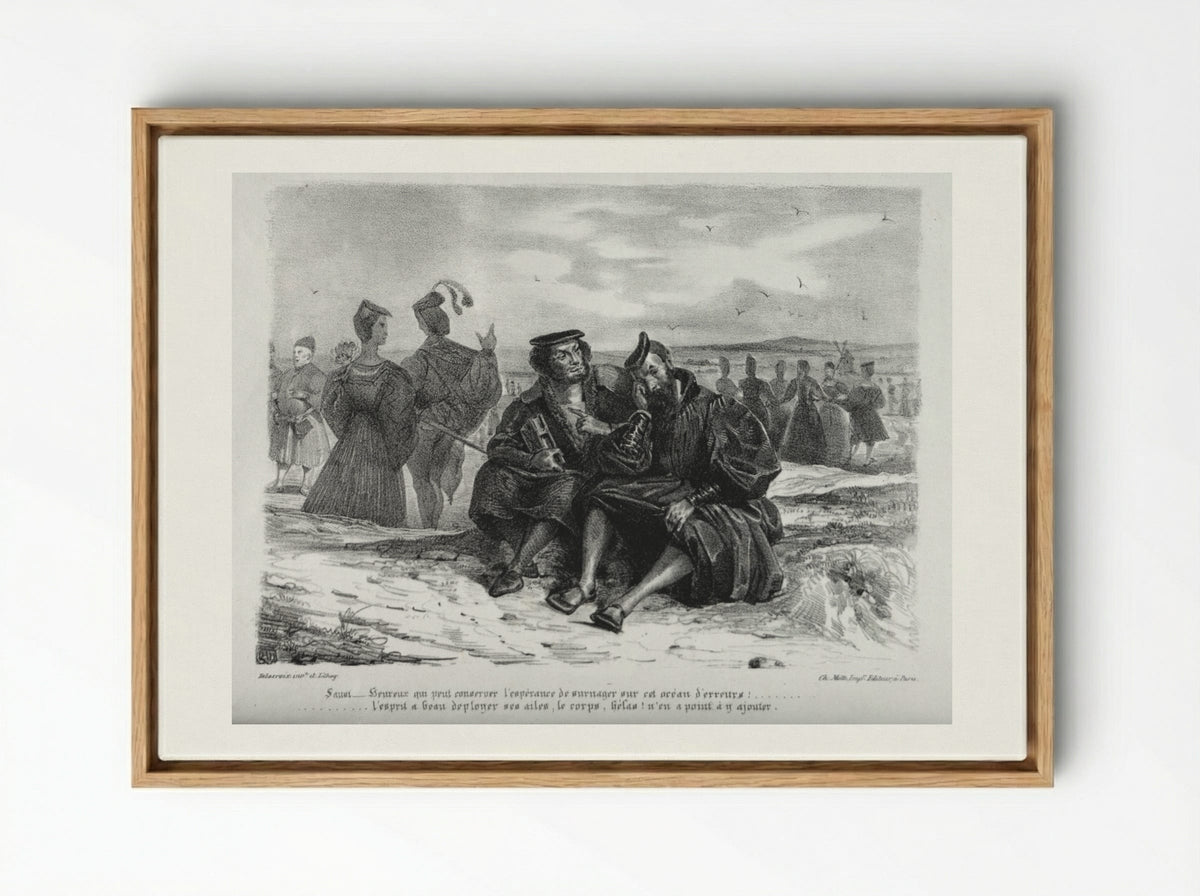 Faust and Wagner - Eugène Delacroix - Framed Canvas Wood