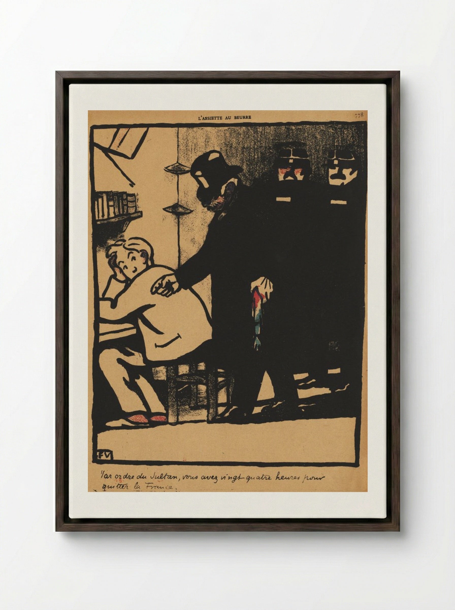 By order of the Sultan - Félix Vallotton - Framed Canvas Dark Wood