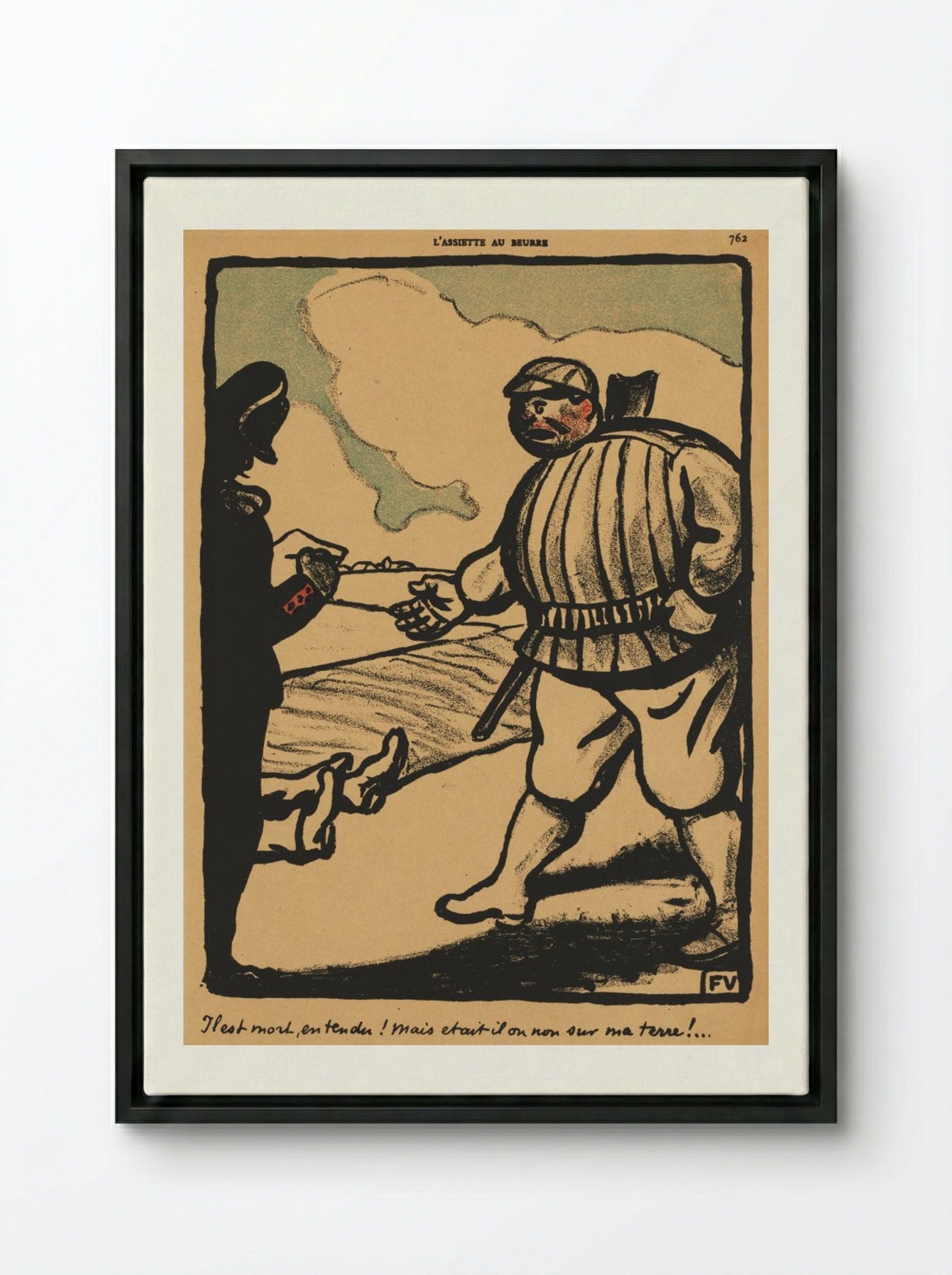 All right, so he's dead!... - Félix Vallotton - Framed Canvas Black