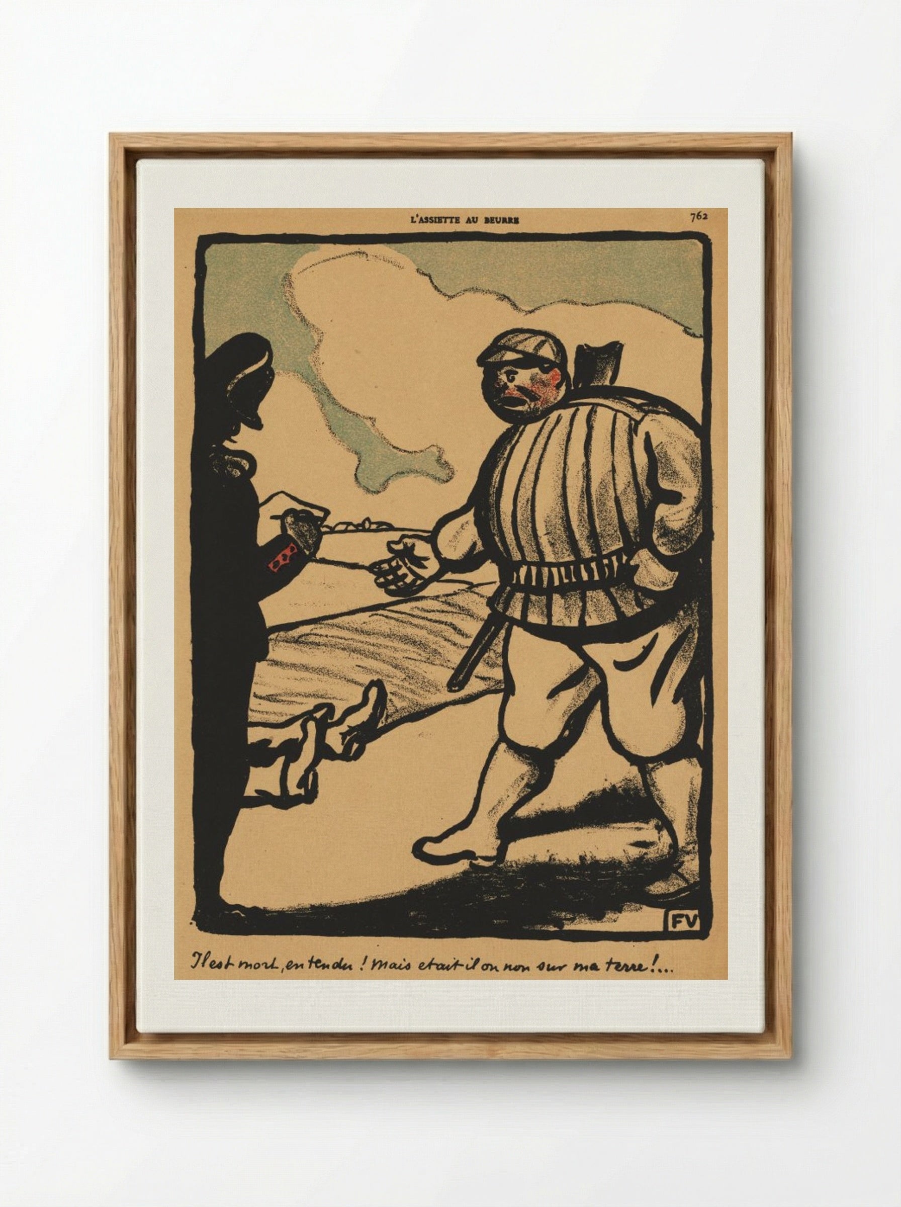 All right, so he's dead!... - Félix Vallotton - Framed Canvas Wood