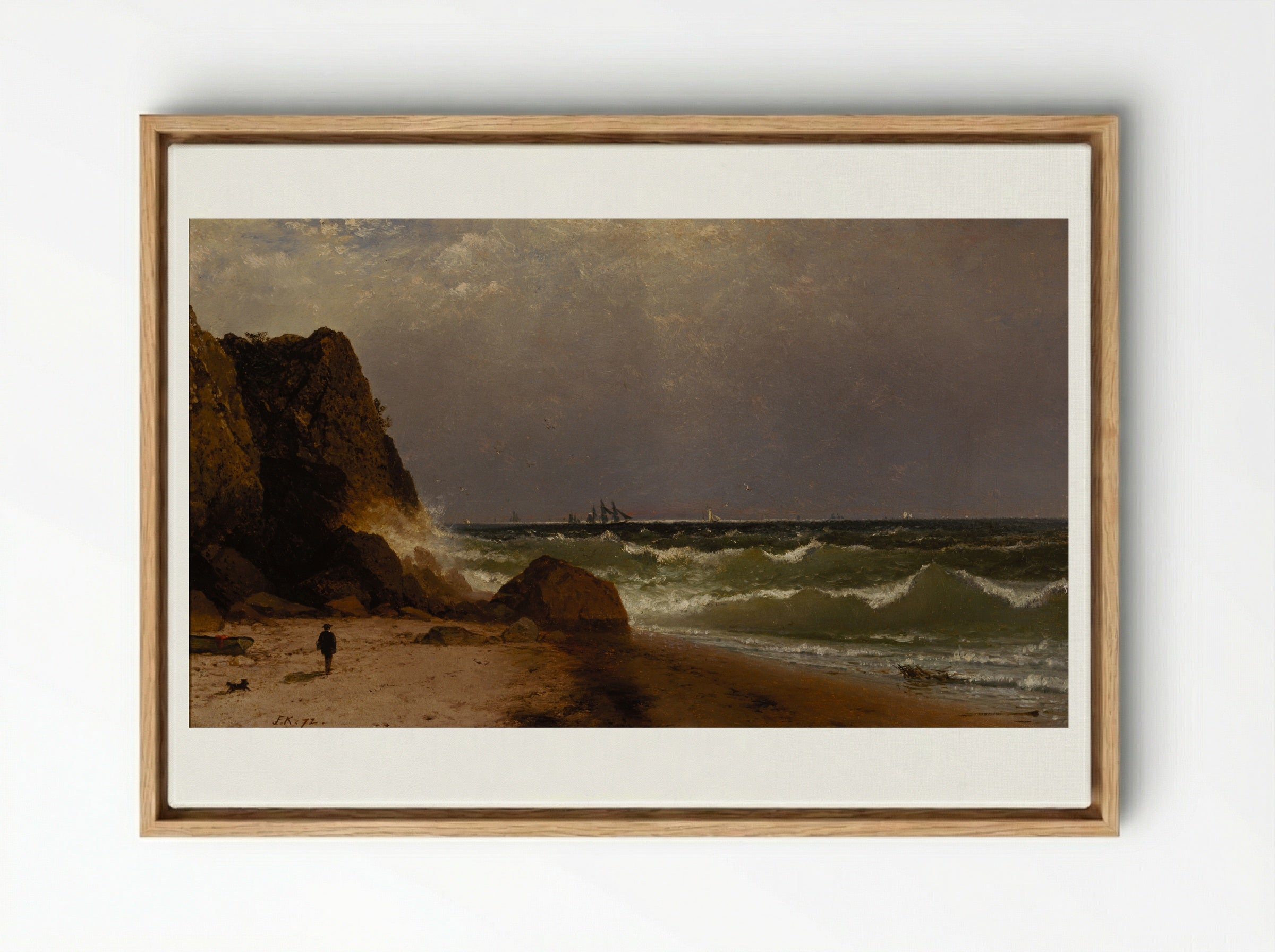 Near Newport, Rhode Island - John Frederick Kensett - Framed Canvas Wood