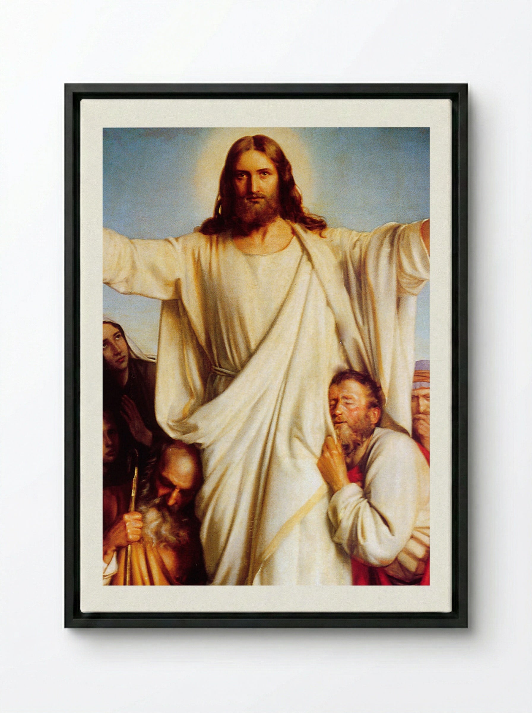 Consolator - Carl Bloch - Framed Canvas Black