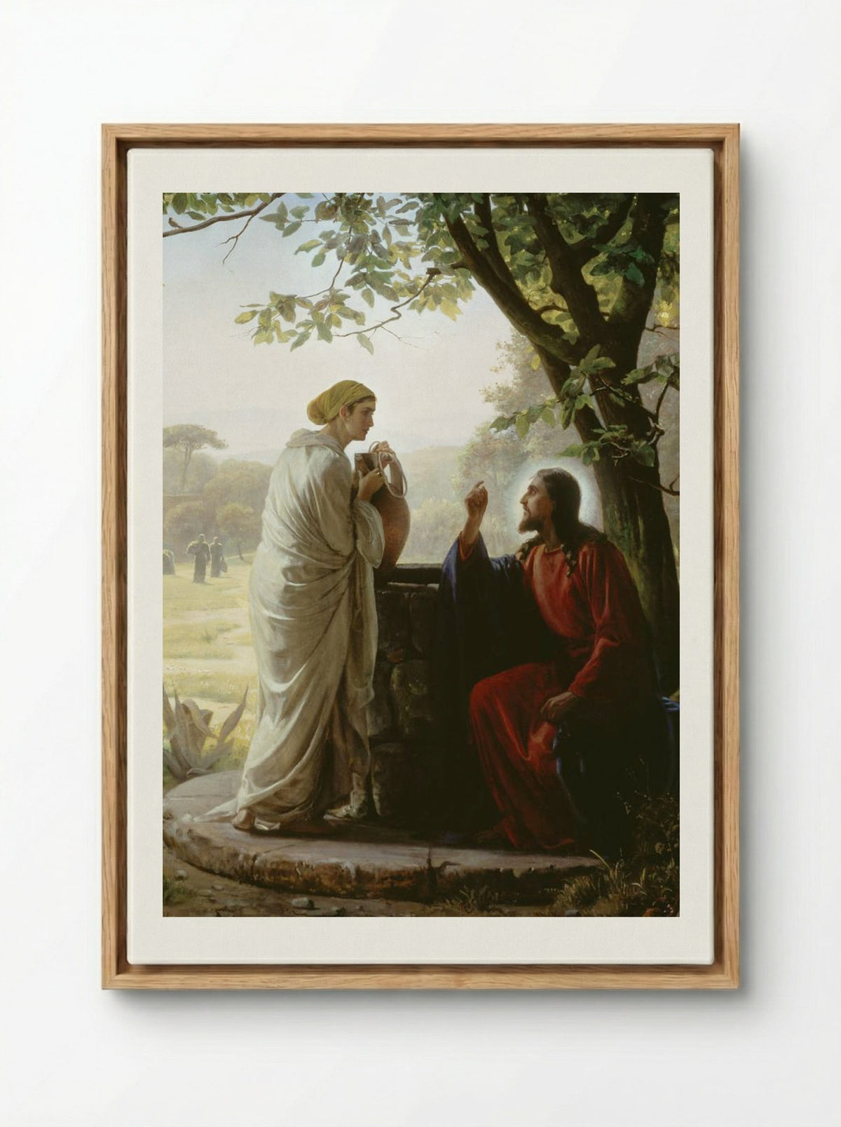 Woman at the Well - Carl Bloch - Framed Canvas Wood