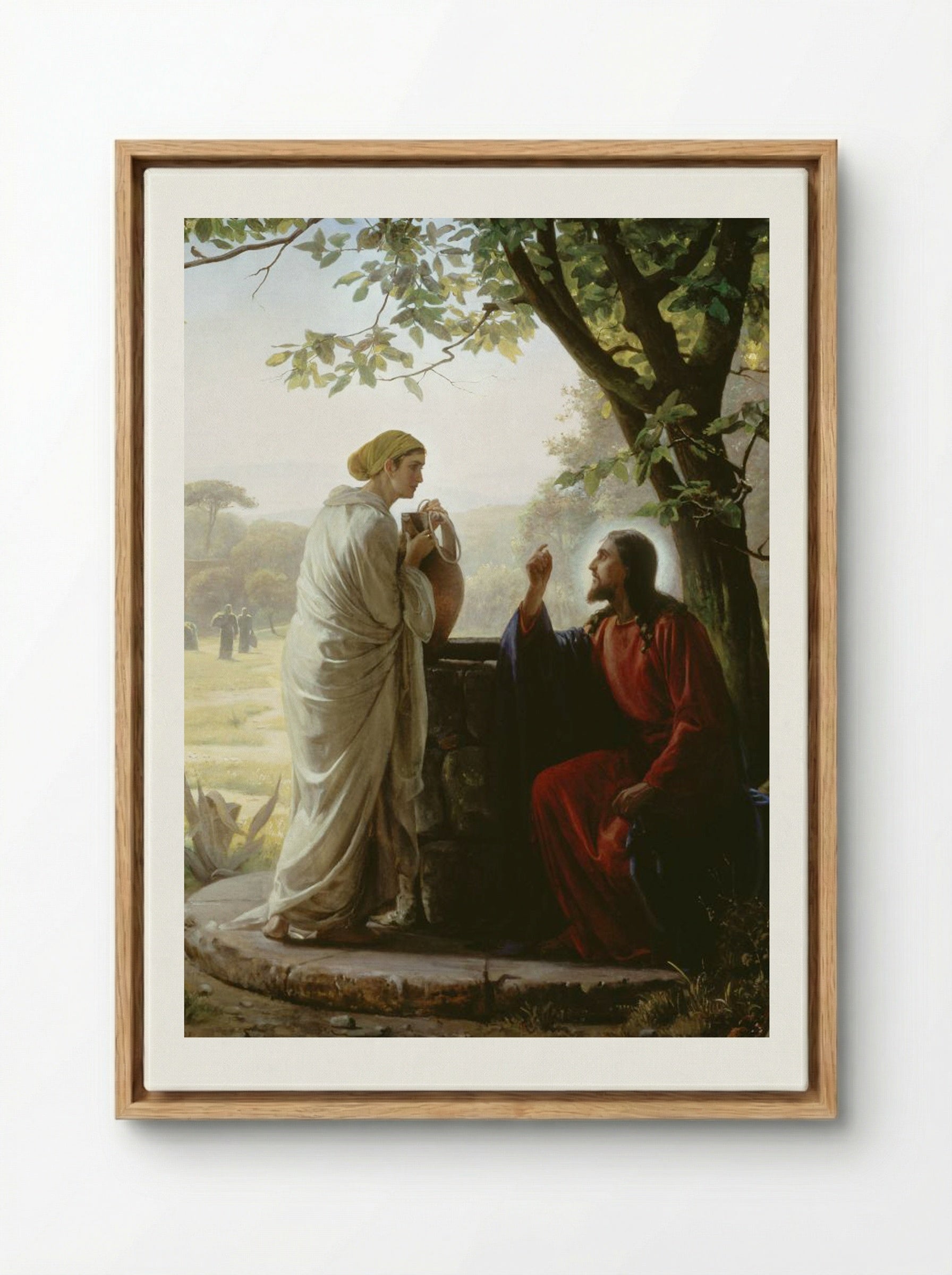 Woman at the Well - Carl Bloch - Framed Canvas Wood