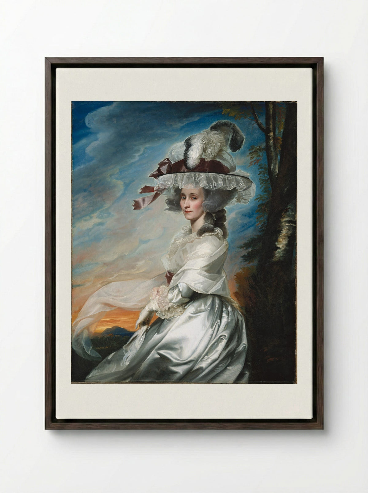 Abigael Bromfield Rogers (Mrs. Daniel Denison Rogers) - John Singleton Copley - Framed Canvas Dark Wood