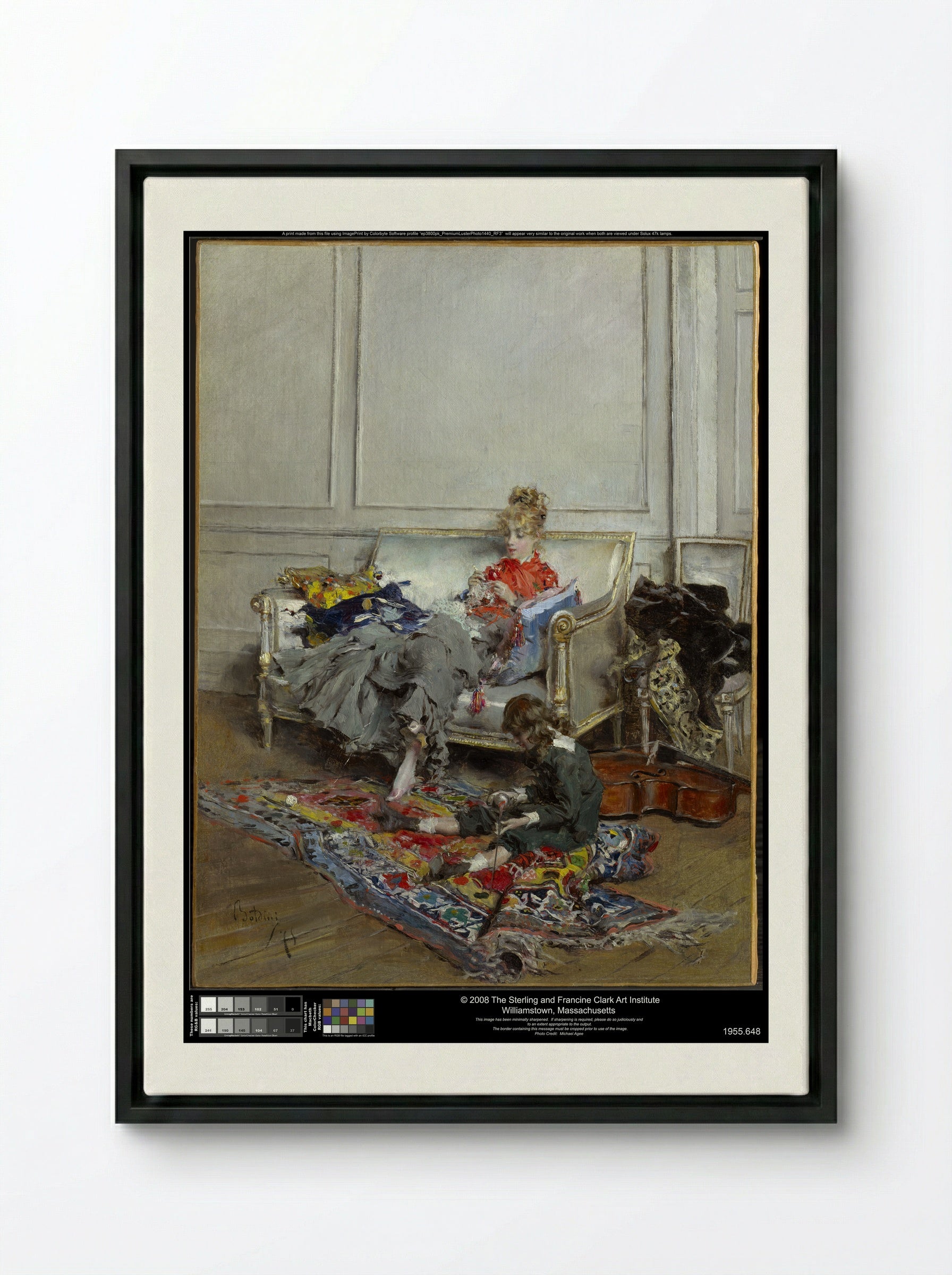 Peaceful Days - Giovanni Boldini - Framed Canvas Black