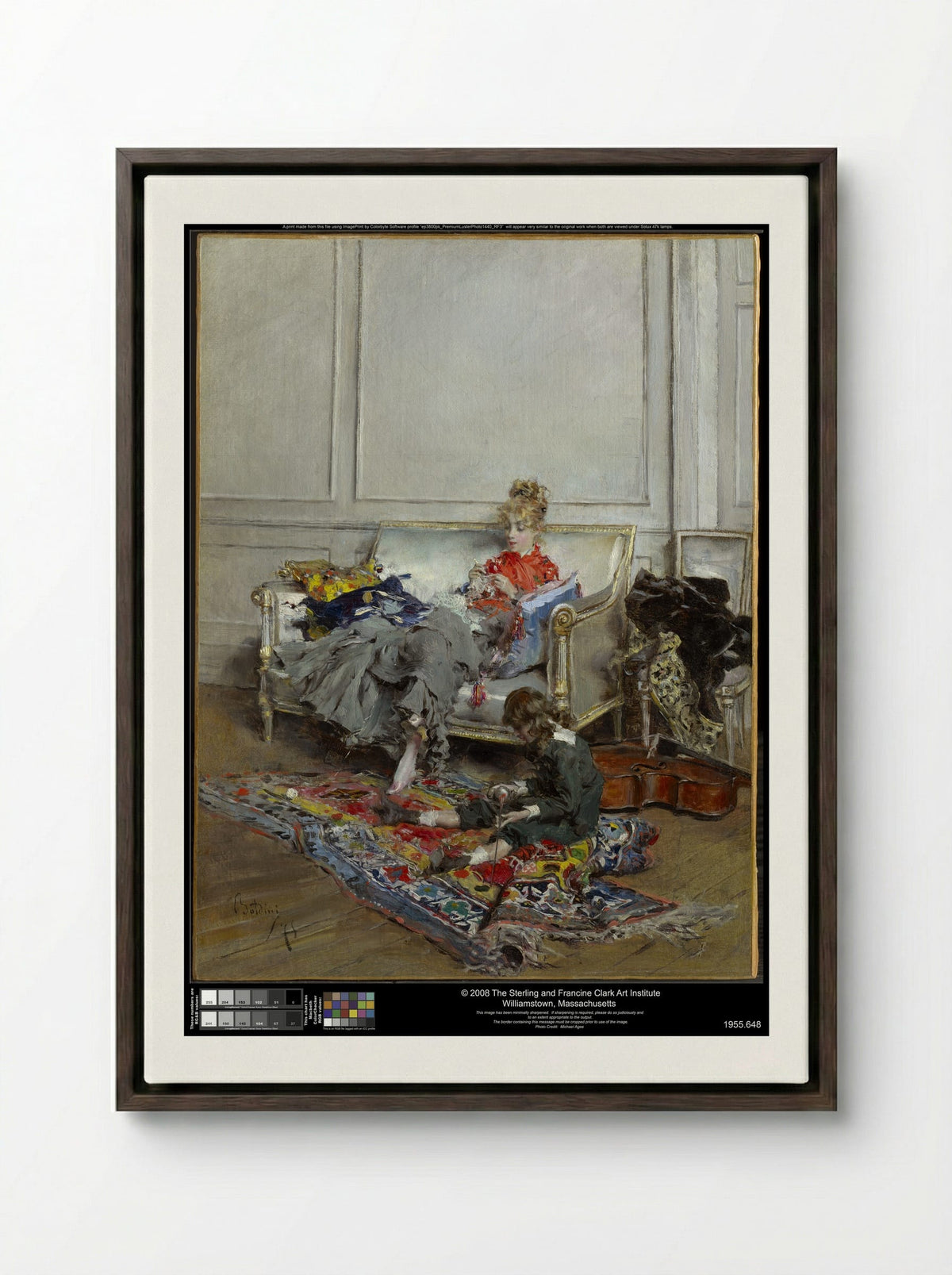 Peaceful Days - Giovanni Boldini - Framed Canvas Dark Wood