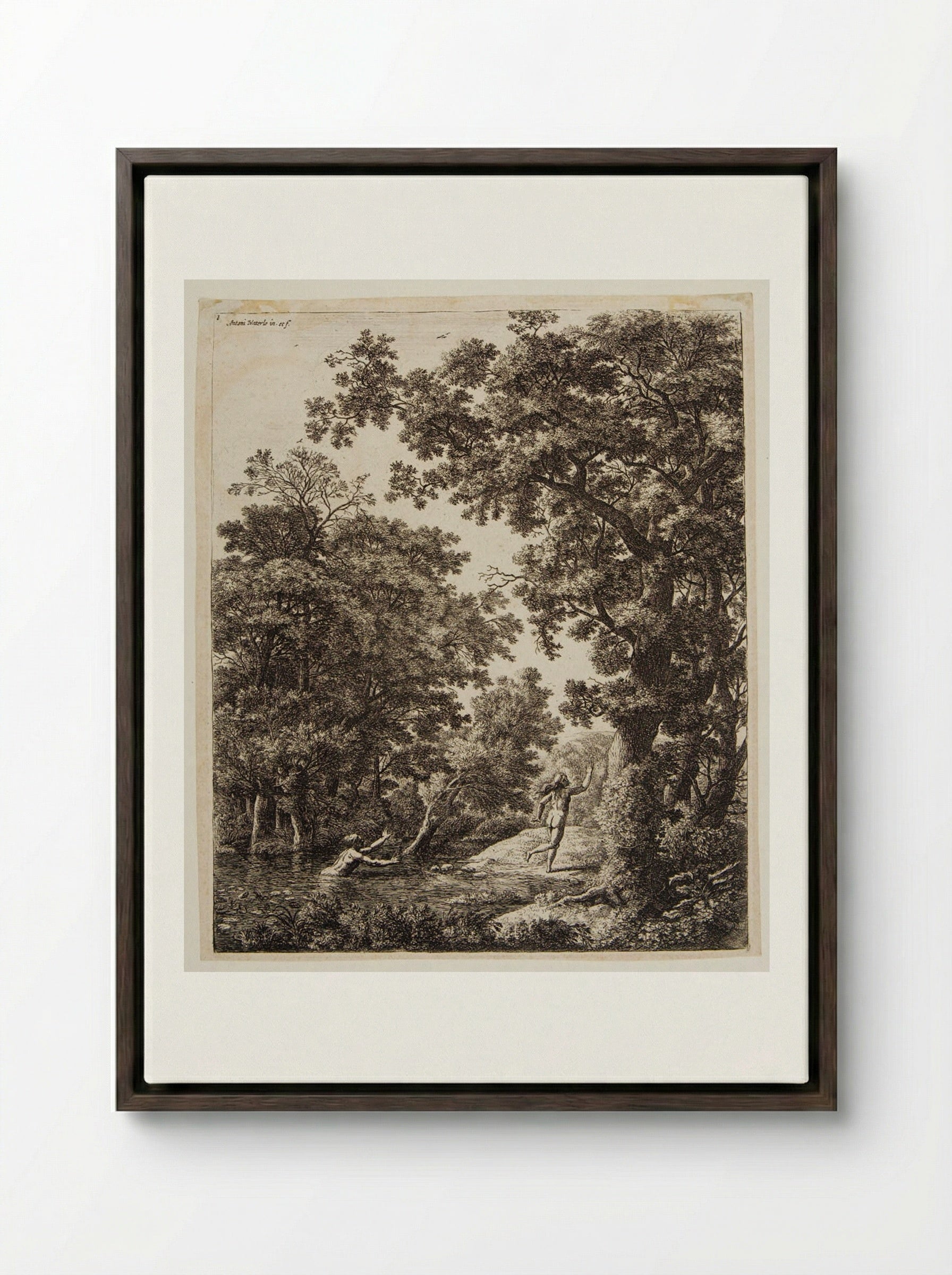 Alpheus and Arethusa - Anthonie Waterloo - Framed Canvas Dark Wood