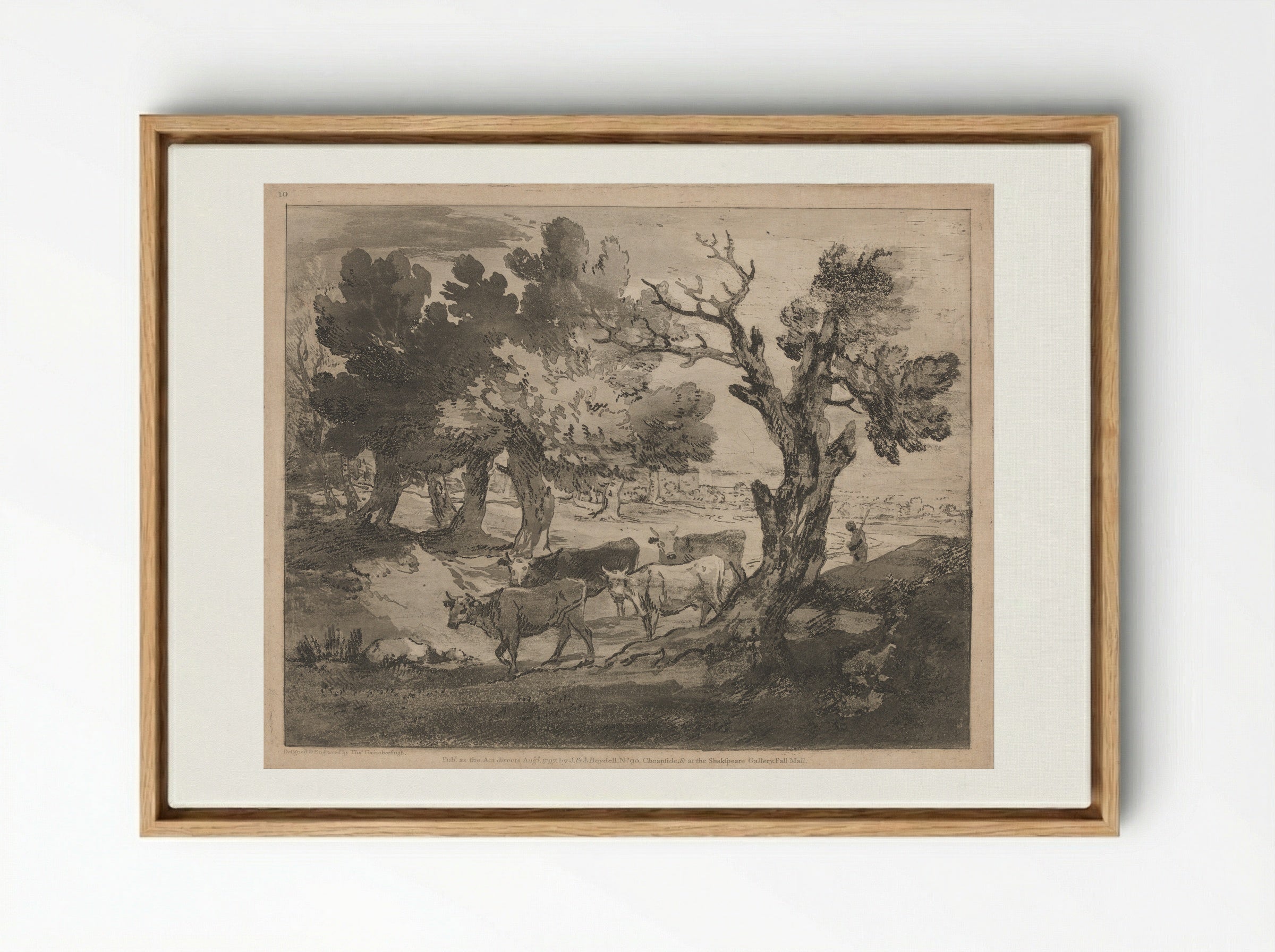 Wooded Landscape with Horseman - Thomas Gainsborough - Framed Canvas Wood