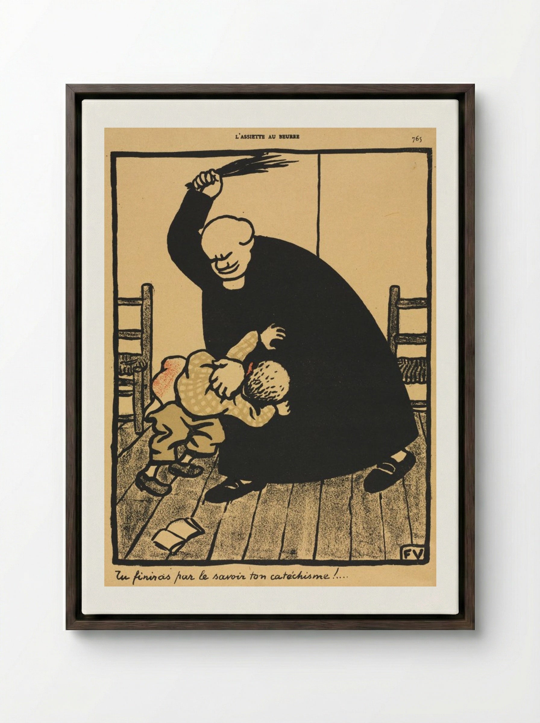 You'll learn... - Félix Vallotton - Framed Canvas Dark Wood