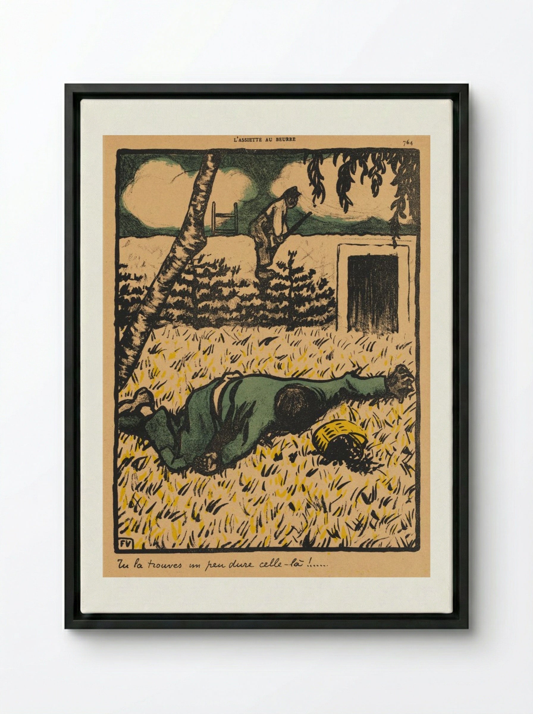 Tu la trouves un peu dure celle-là! - Félix Vallotton - Framed Canvas Black