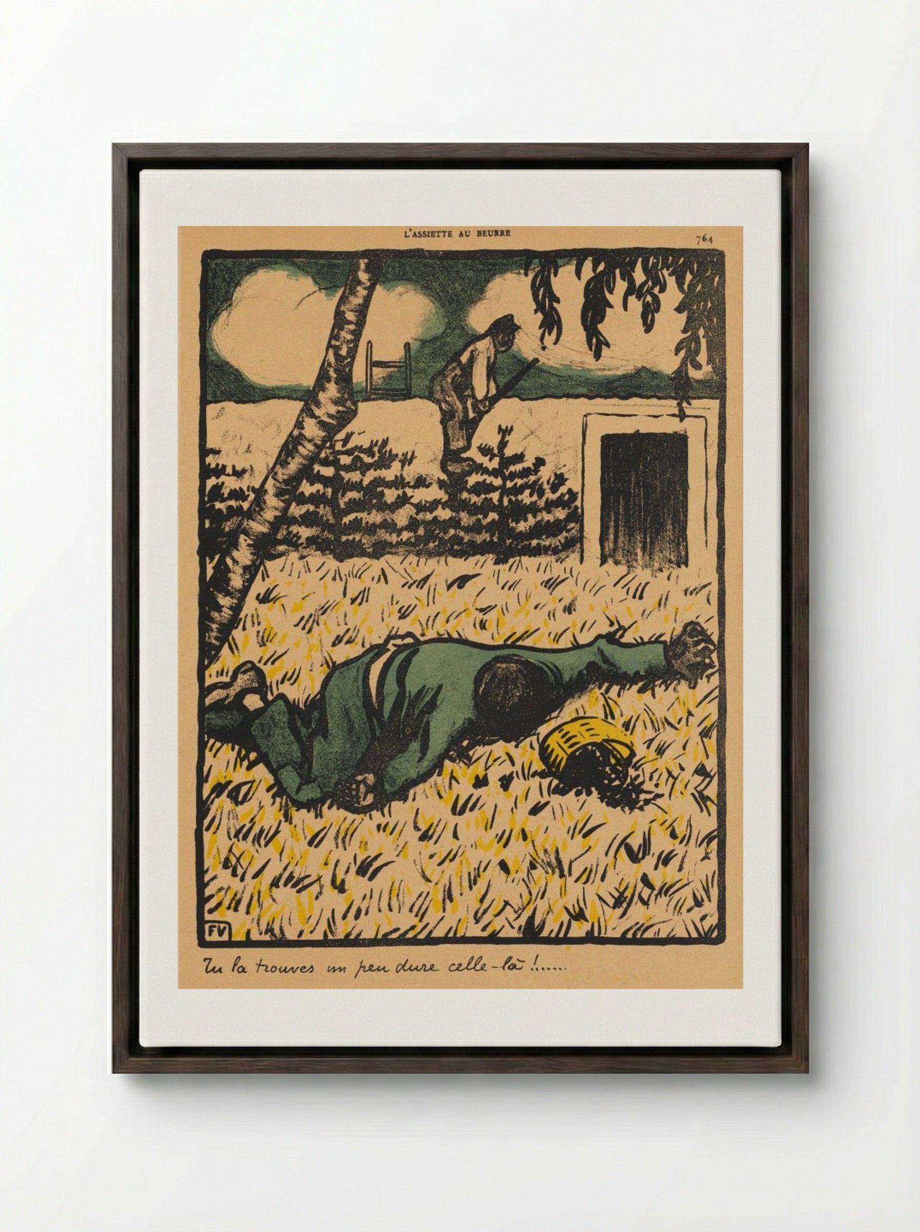Tu la trouves un peu dure celle-là! - Félix Vallotton - Framed Canvas Dark Wood