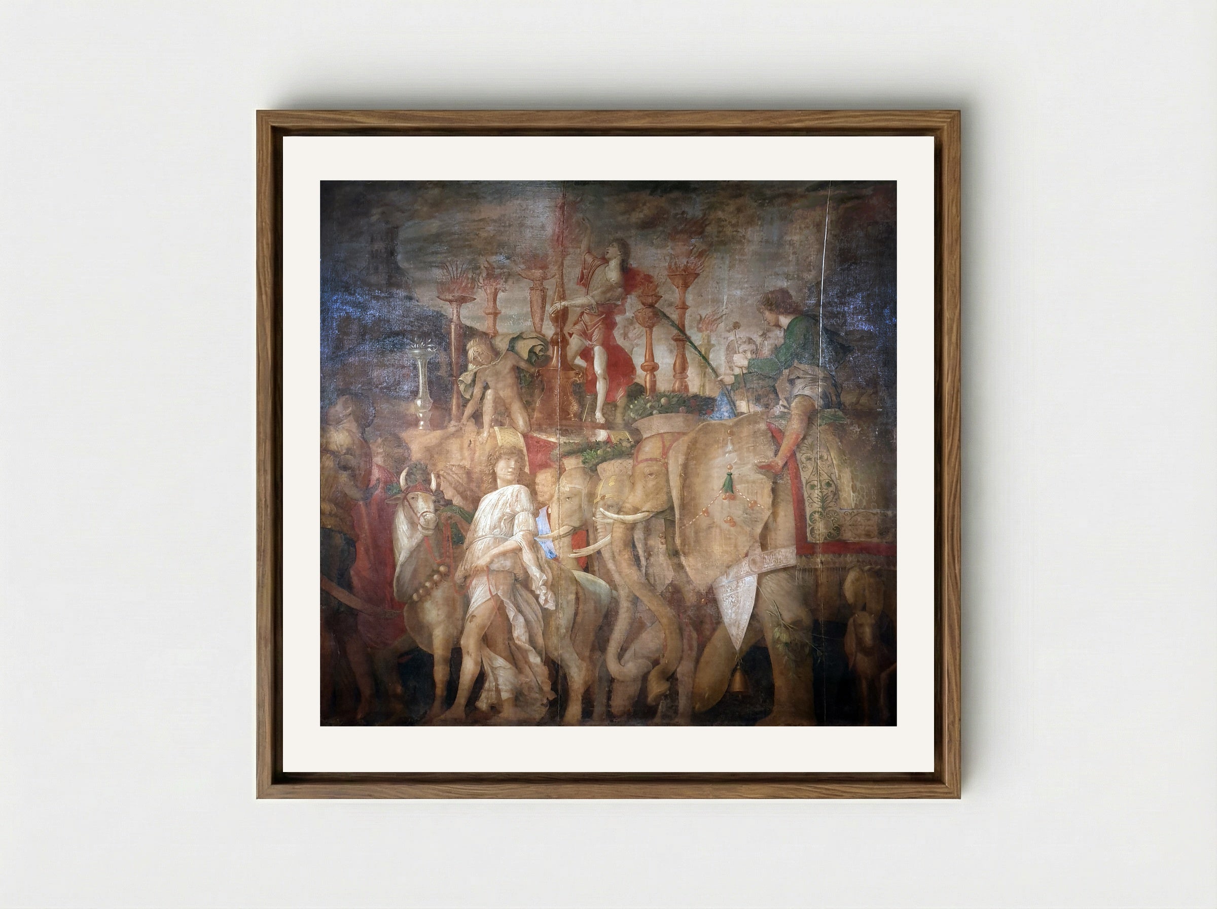 Triumph of Caesar: The Elephants - Andrea Mantegna - Framed Canvas Wood