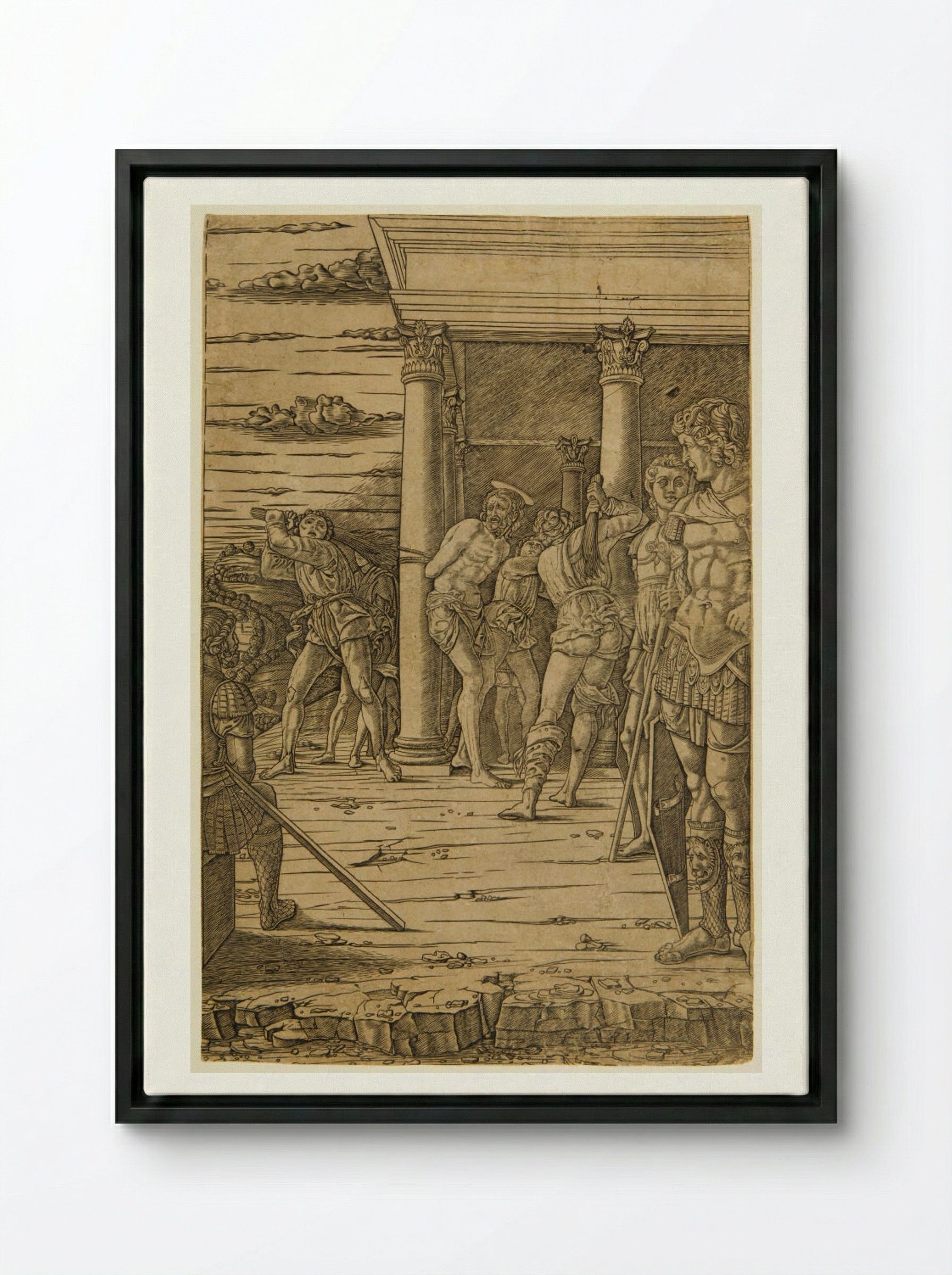 The Flagellation - Andrea Mantegna - Framed Canvas Black
