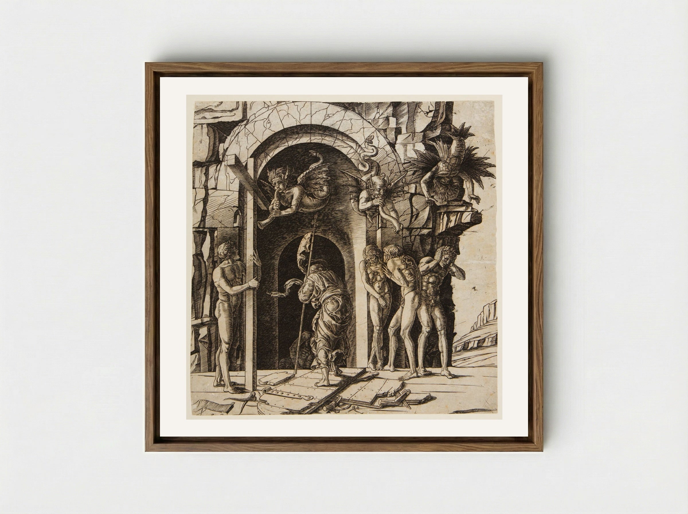 Christ Descending into Hell - Andrea Mantegna - Framed Canvas Wood