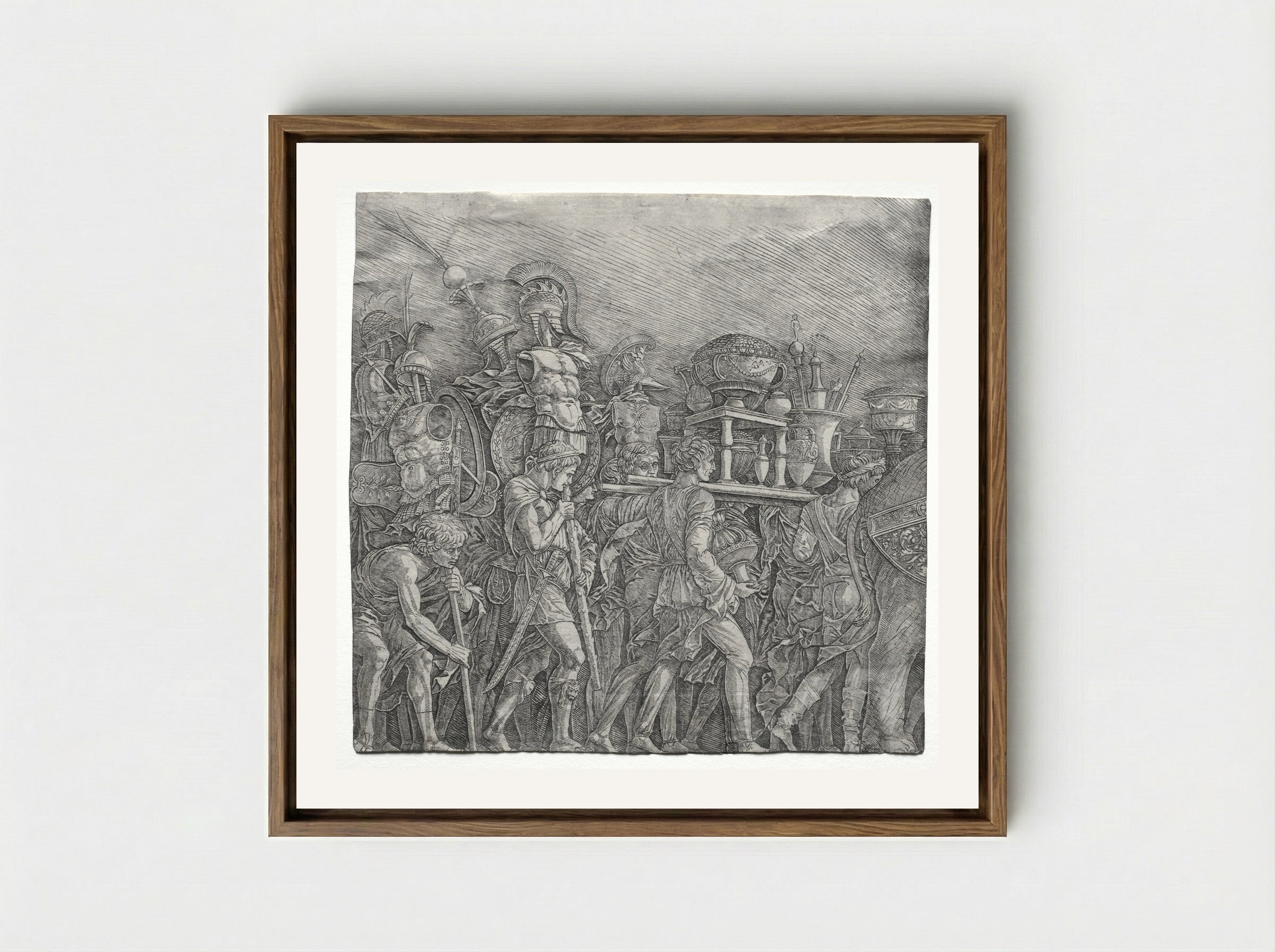 Triumph of Caesar: The Corselet Bearers - Andrea Mantegna - Framed Canvas Wood