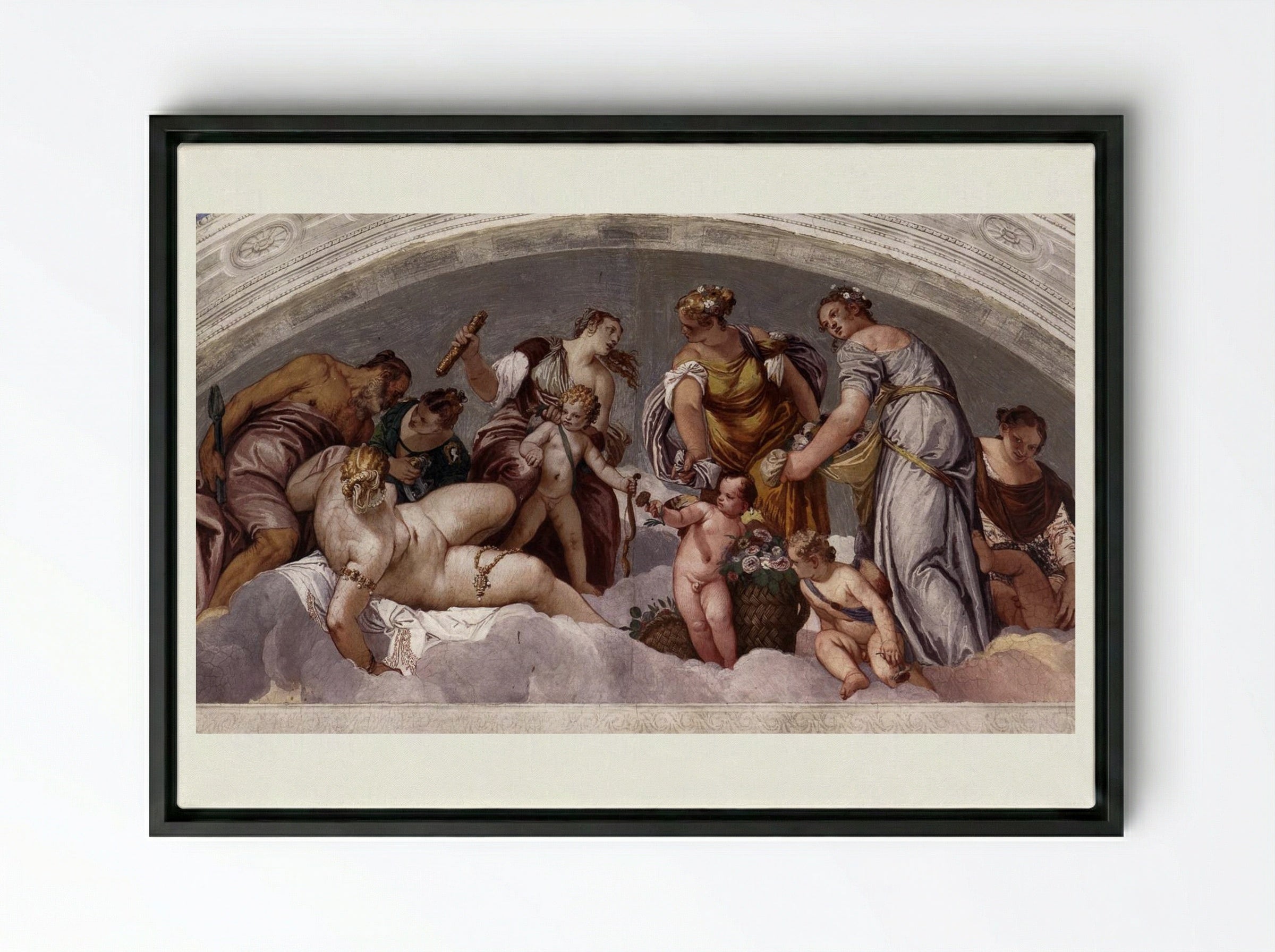 Venus and Vulcan - Paolo Veronese - Framed Canvas Black