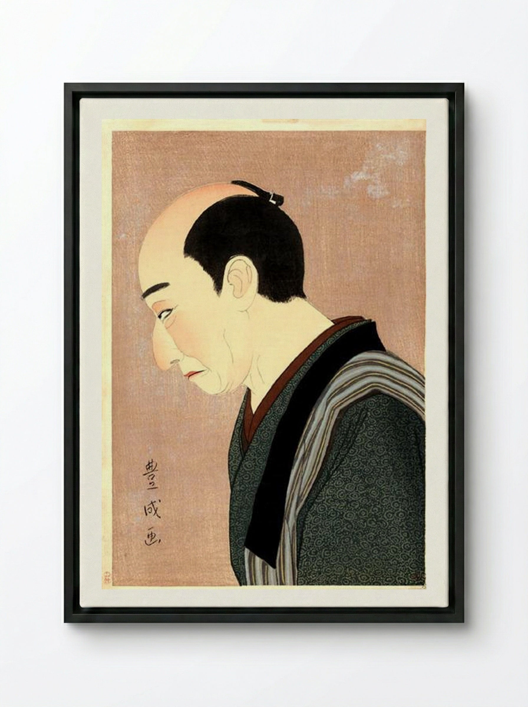 Kataoka Nizaemon XI as Kakiemon - Yamamura Toyonari - Framed Canvas Black