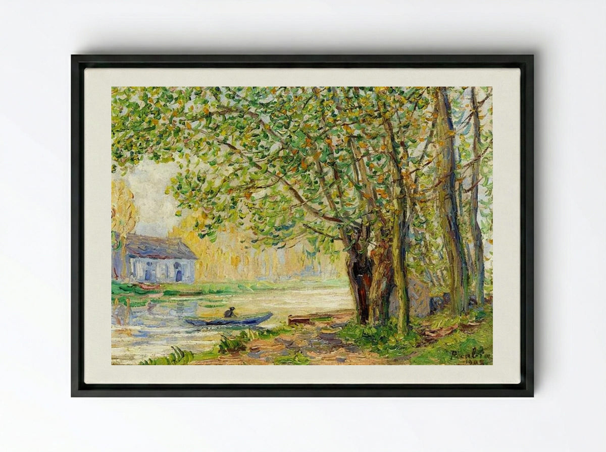 The Effect of Sun on the Banks of the Loing - Francis Picabia - Framed Canvas Black