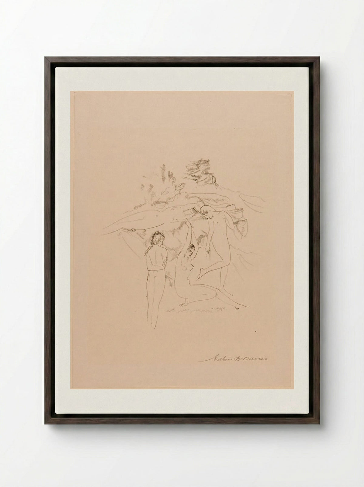 Morning Quiet - Arthur Bowen Davies - Framed Canvas Dark Wood