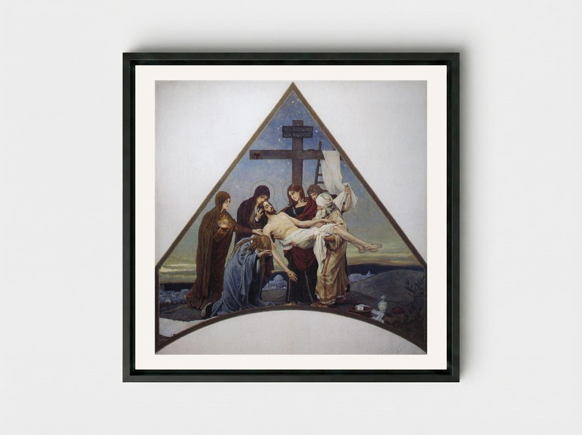 Deposition - Viktor Vasnetsov - Framed Canvas Black