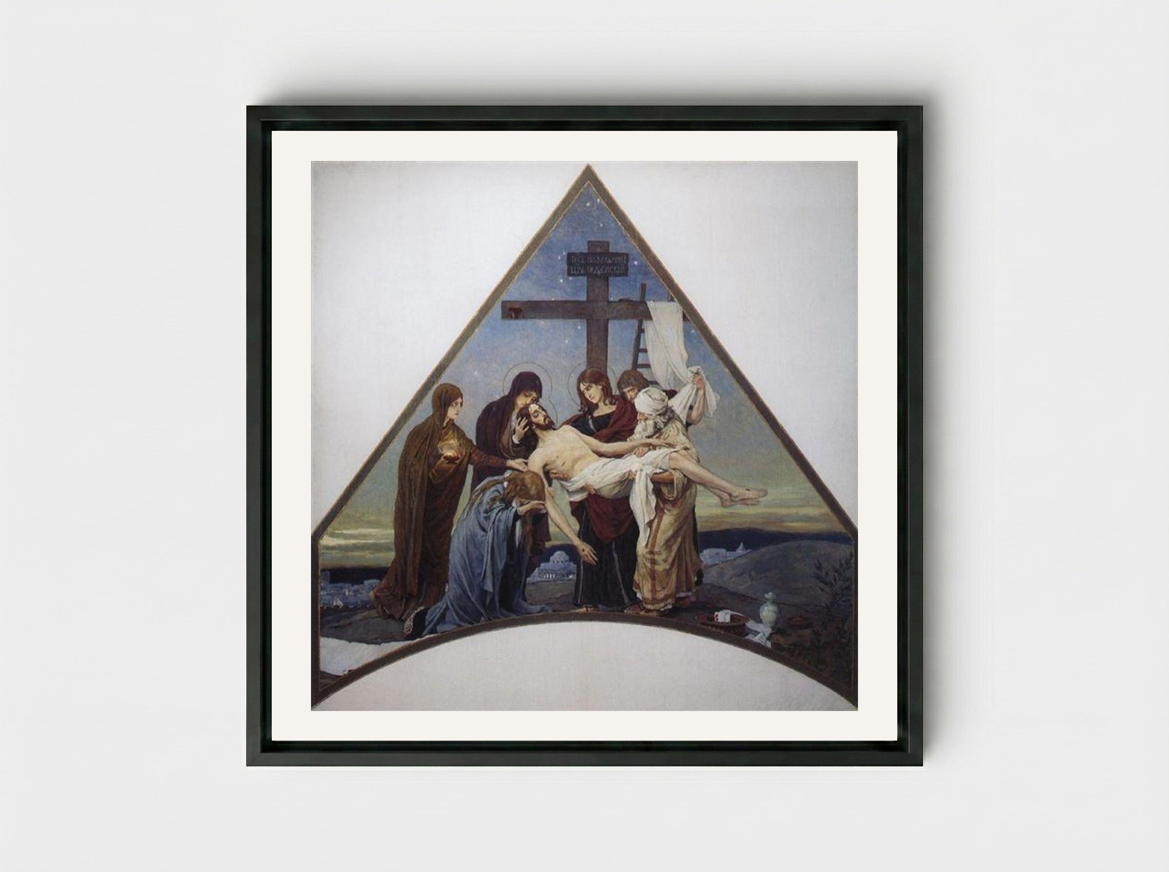 Deposition - Viktor Vasnetsov - Framed Canvas Black