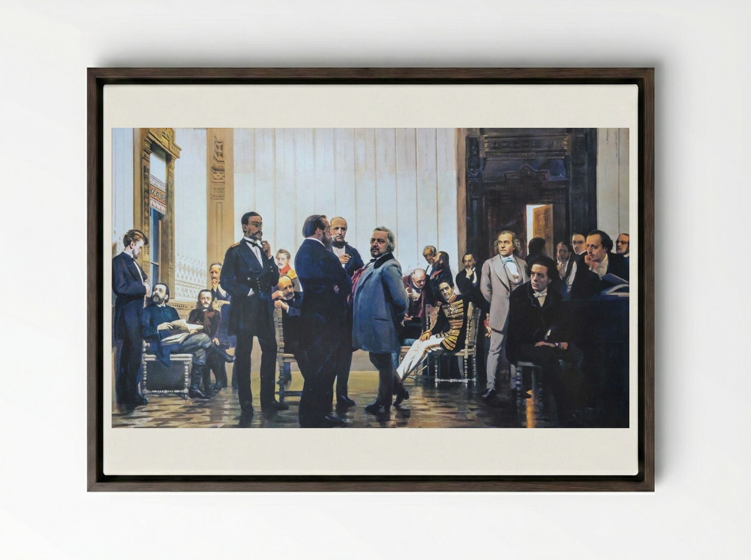 Slavic Composers - Ilya Repin - Framed Canvas Dark Wood