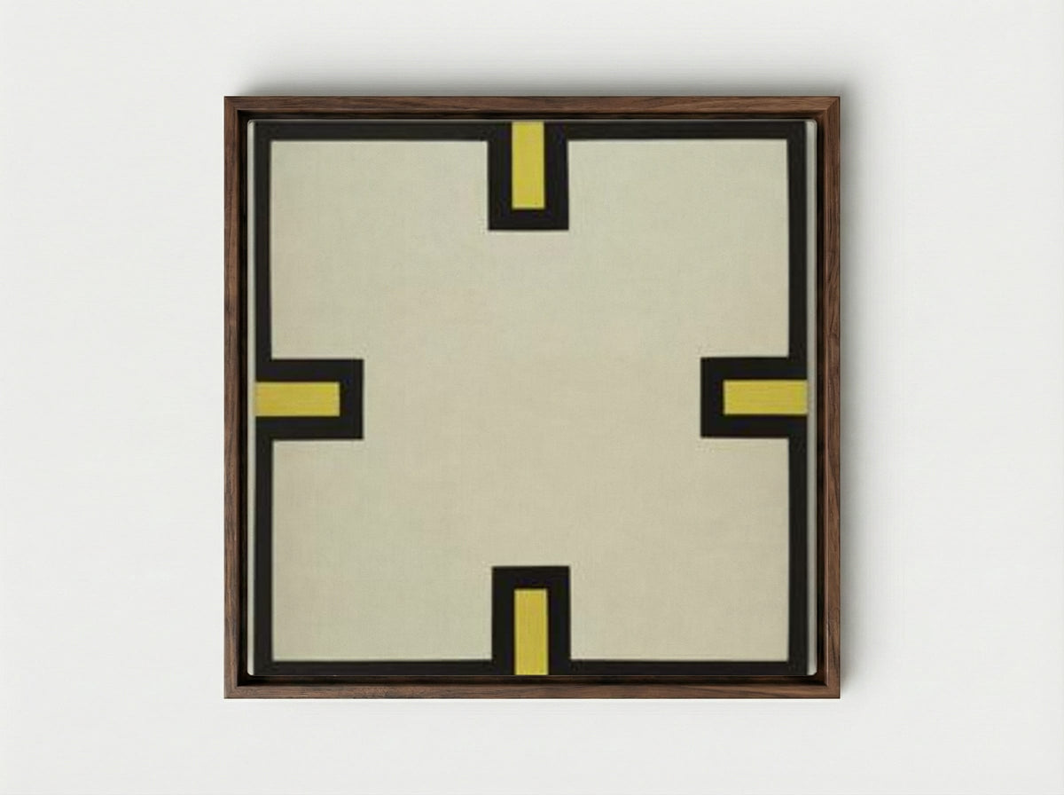Maltese Cross - Al Held - Framed Canvas Dark Wood