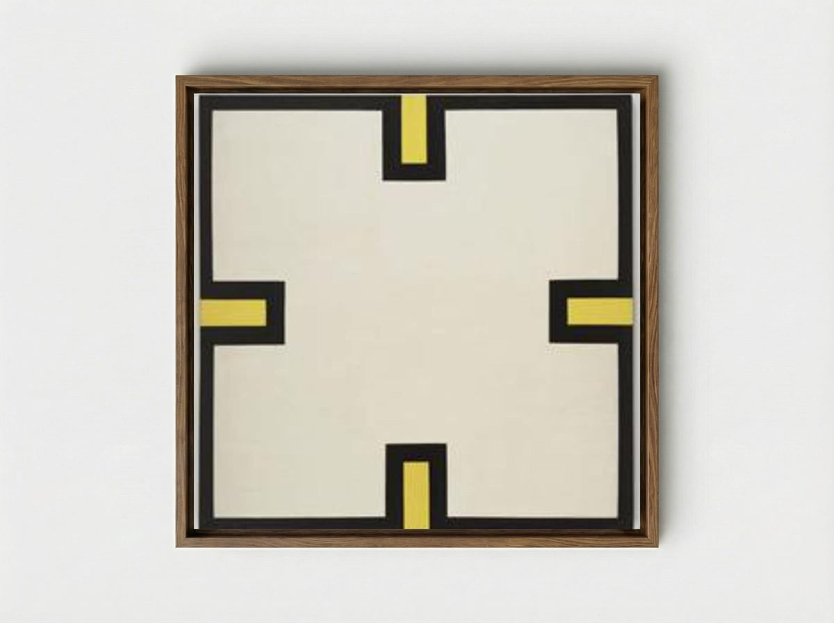 Maltese Cross - Al Held - Framed Canvas Wood