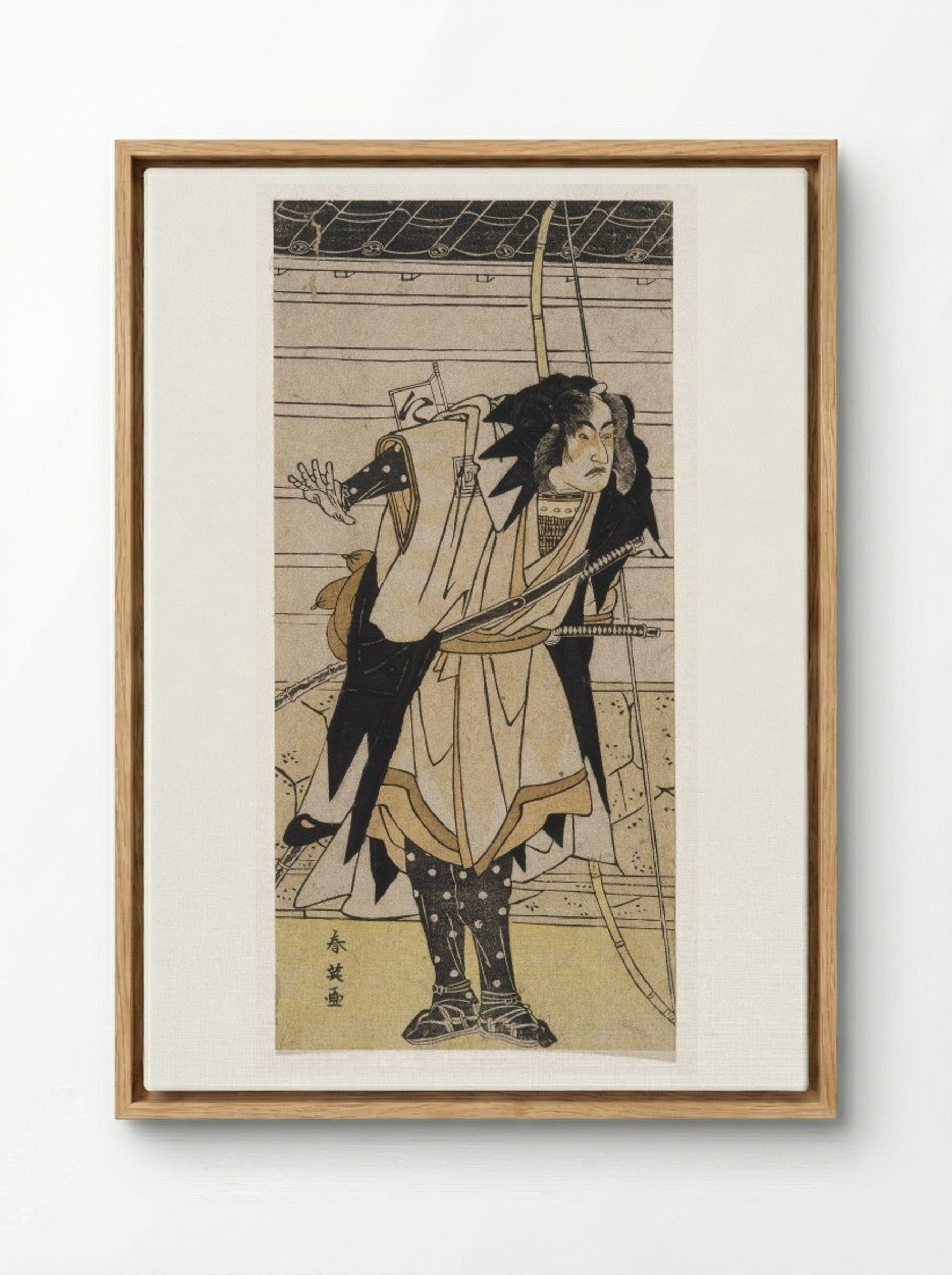 The Actor Ichikawa Danzō IV in the Role of Ono Sadakurō - Katsukawa Shun'ei - Framed Canvas Wood