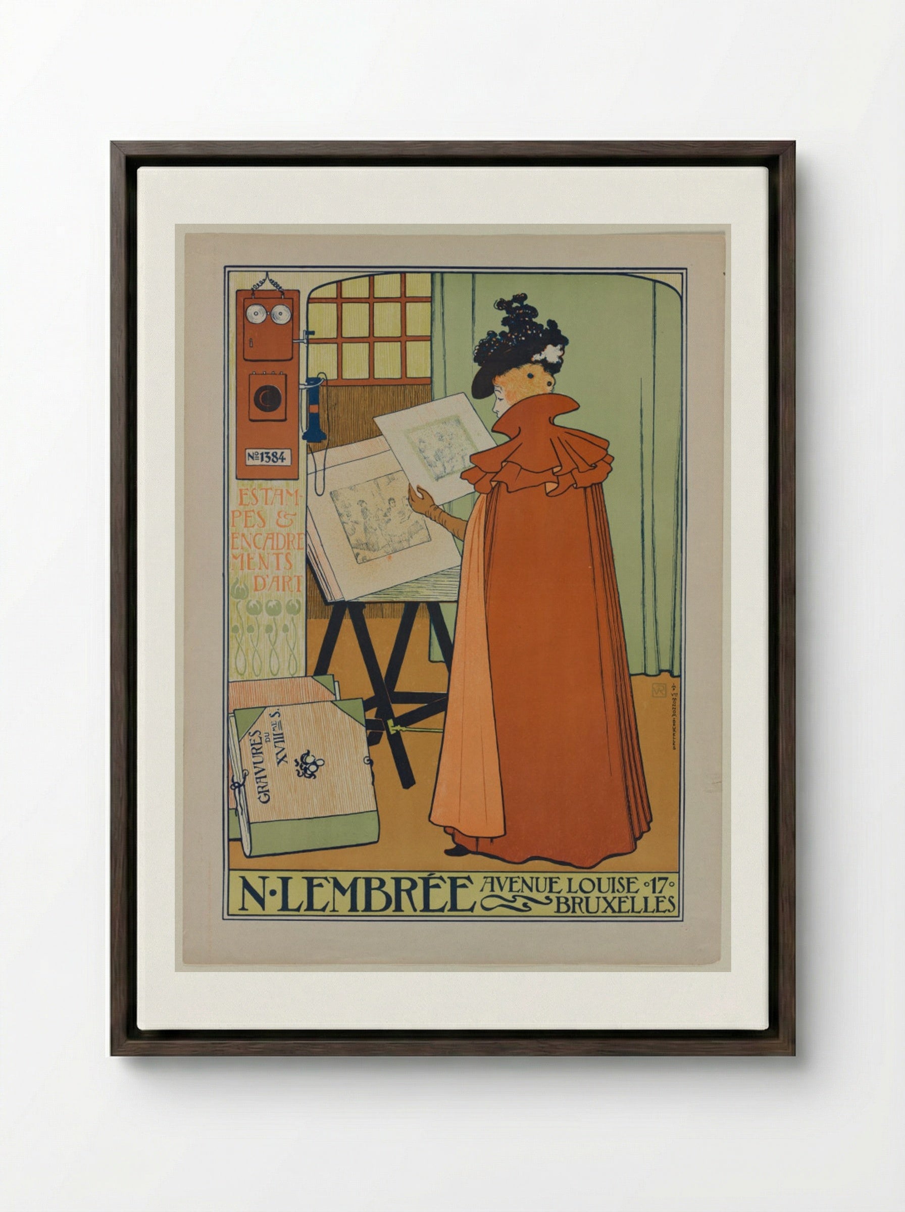 Poster for the Lembrée Gallery - Théo van Rysselberghe - Framed Canvas Dark Wood